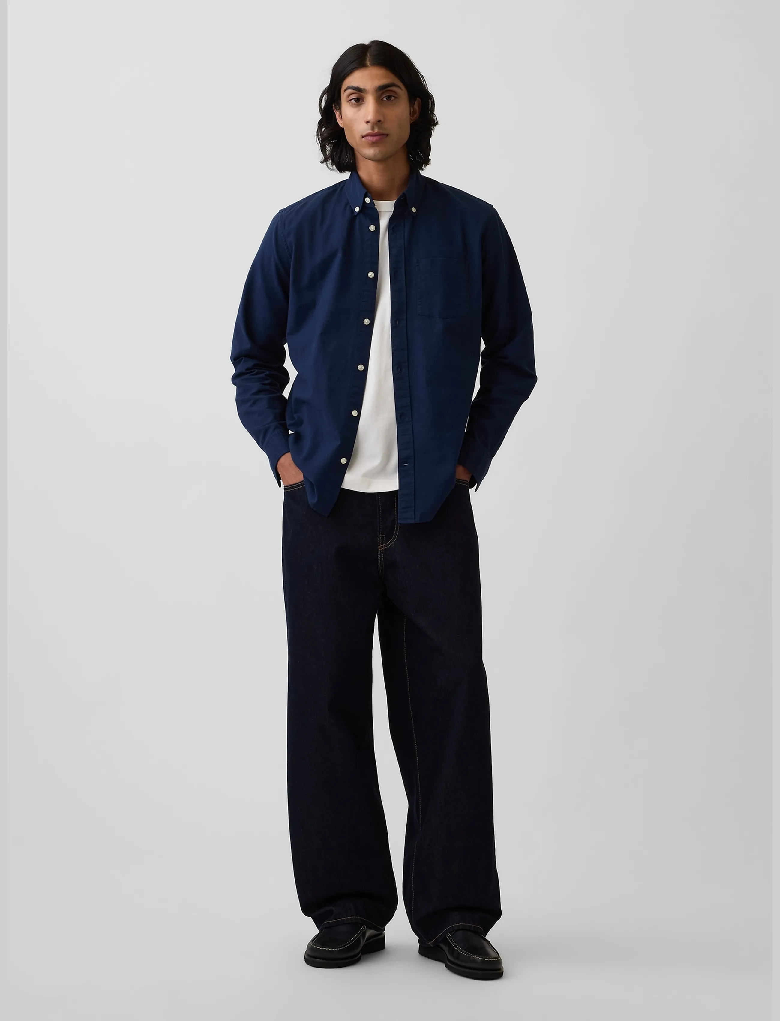 GAP - Oxford Button-Down Shirt from the GAP collection - casual shirts - tapestry navy v2 - 2