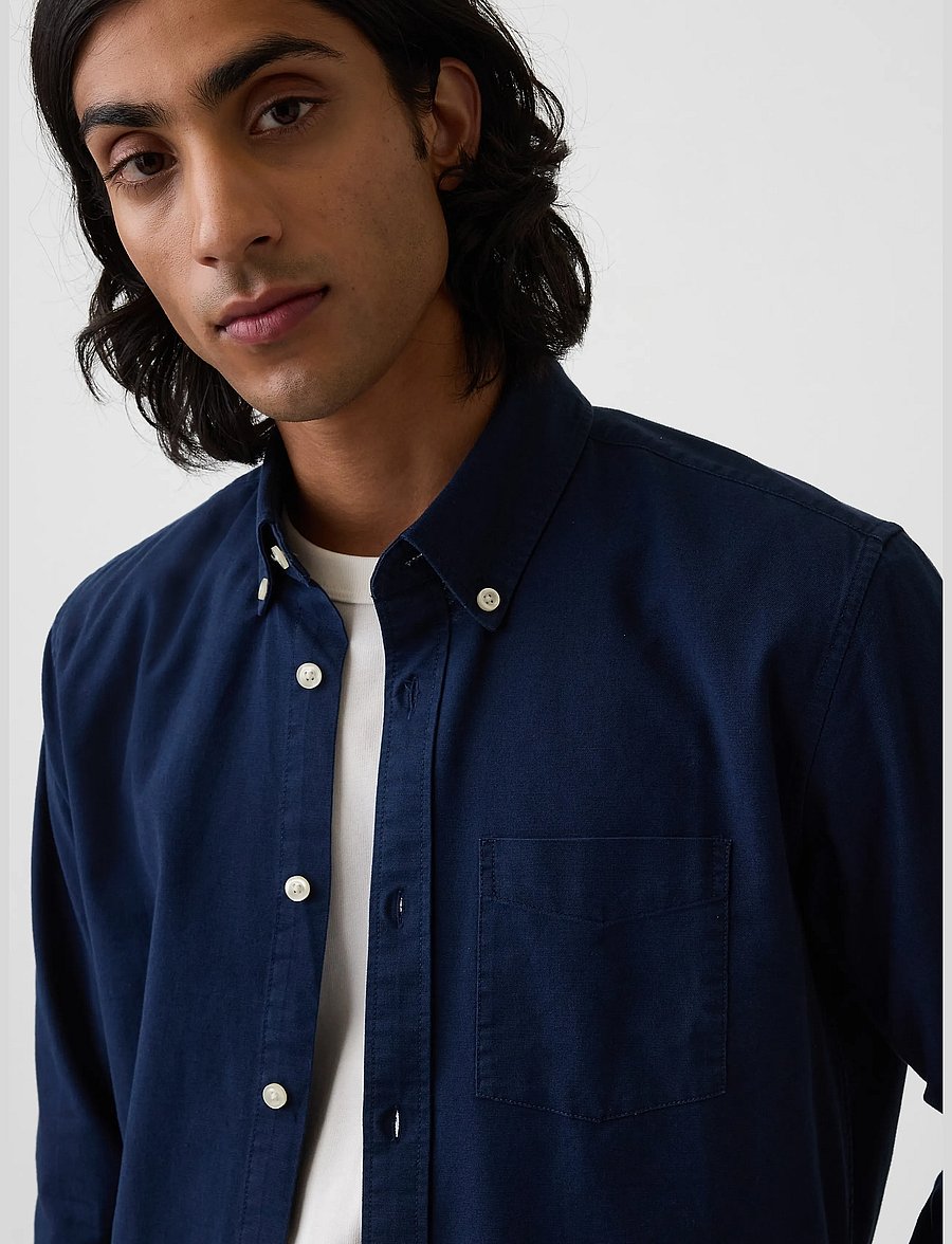 GAP - Oxford Button-Down Shirt from the GAP collection - casual shirts - tapestry navy v2 - 4