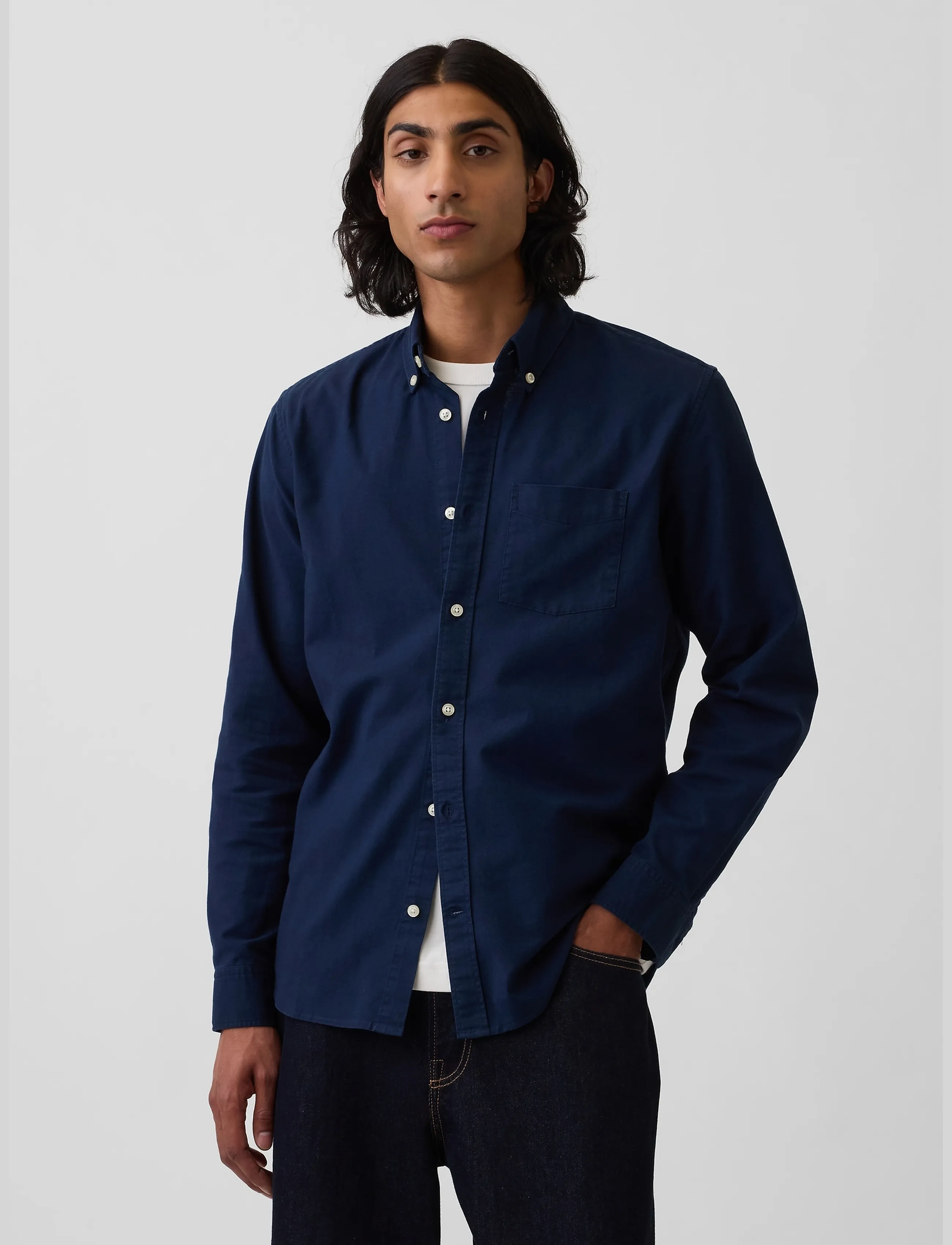 GAP - Oxford Button-Down Shirt from the GAP collection - casual shirts - tapestry navy v2 - 5