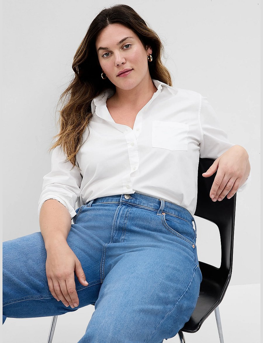 GAP - Organic Cotton Poplin Classic Shirt - långärmade skjortor - optic white - 4