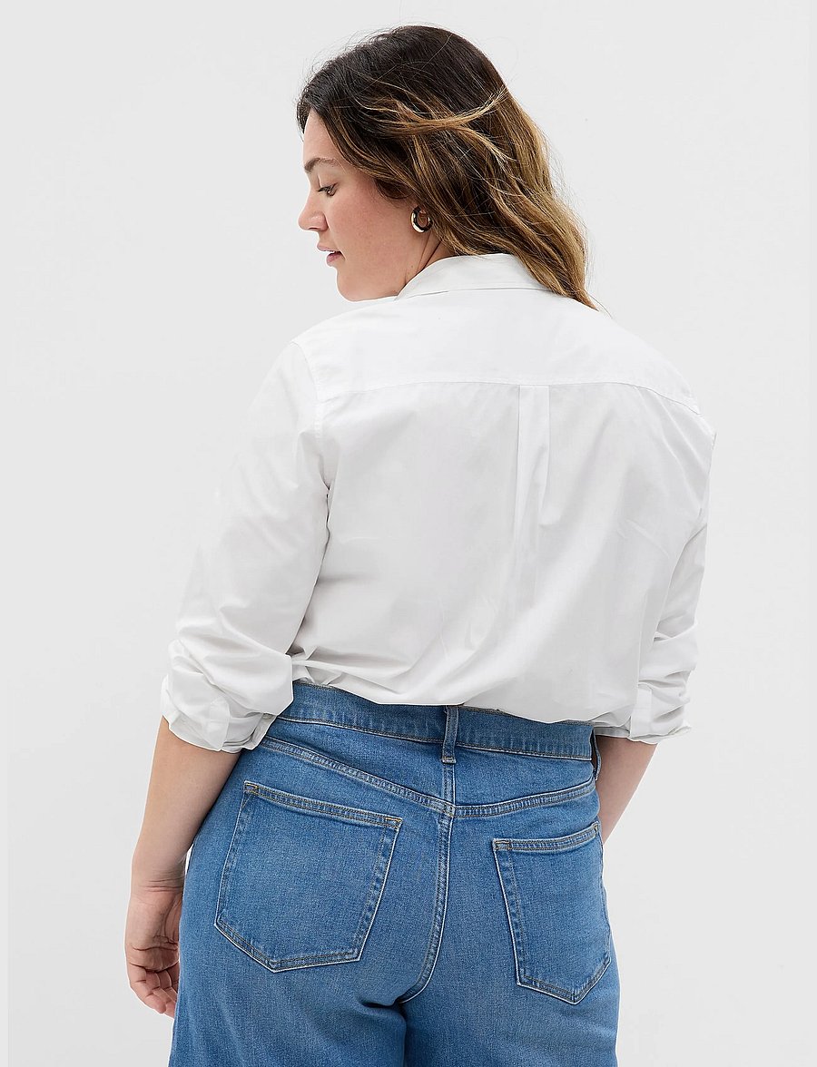 GAP - Organic Cotton Poplin Classic Shirt - långärmade skjortor - optic white - 5