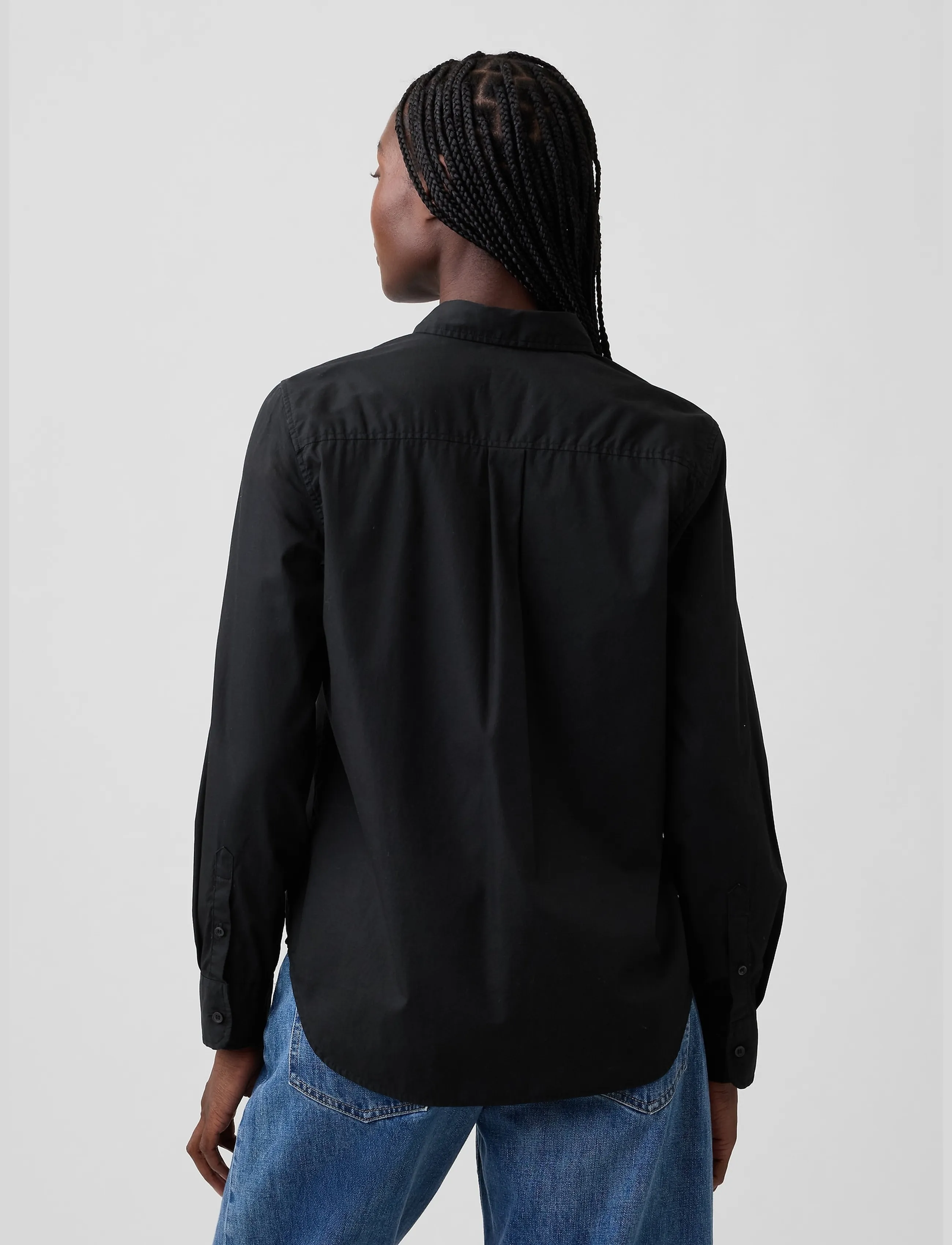 GAP - Organic Cotton Poplin Classic Shirt - långärmade skjortor - true black v2 2 - 4