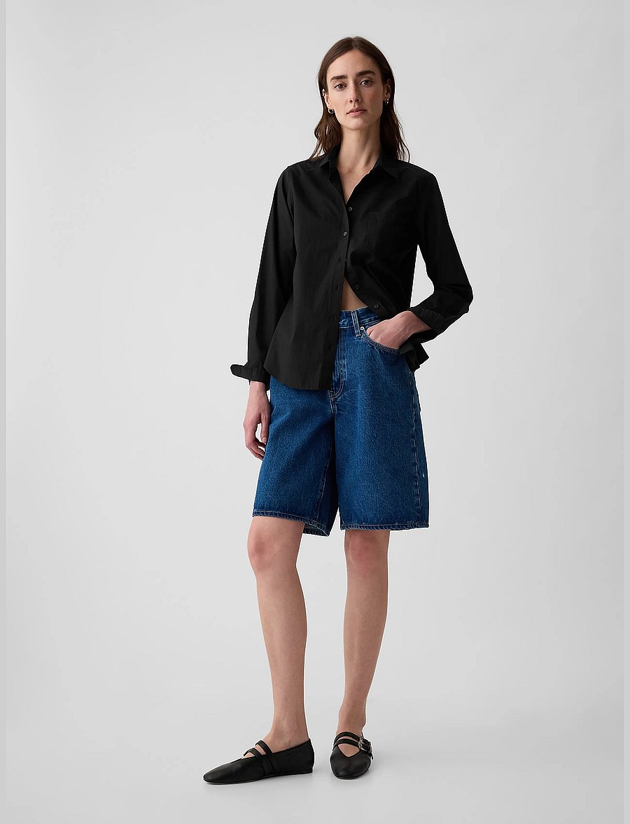 GAP - Organic Cotton Poplin Classic Shirt - långärmade skjortor - true black v2 2 - 5
