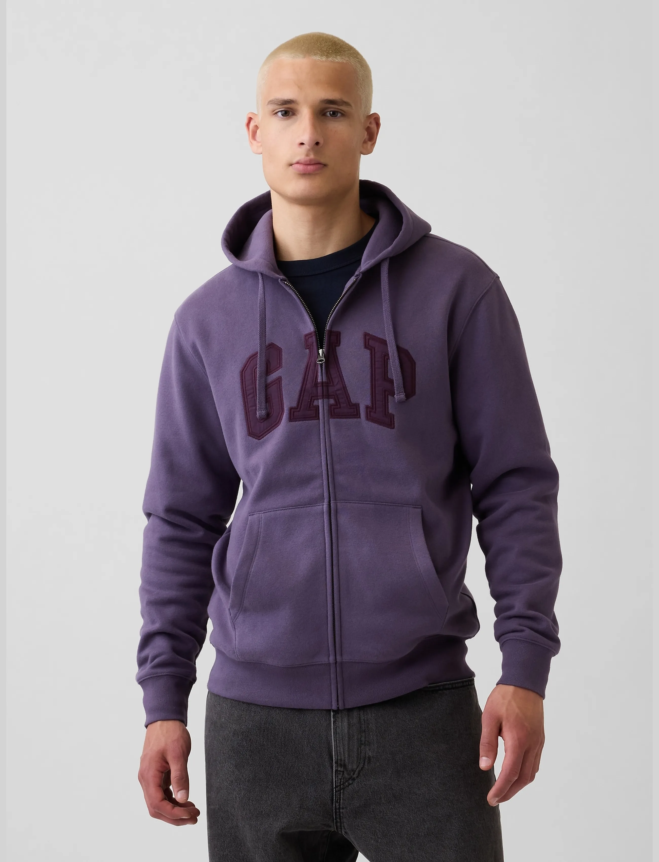 GAP Adult VintageSoft Arch Logo Zip Hoodie - Kapuutsiga pusad - DARK VIOLET V2 / purple