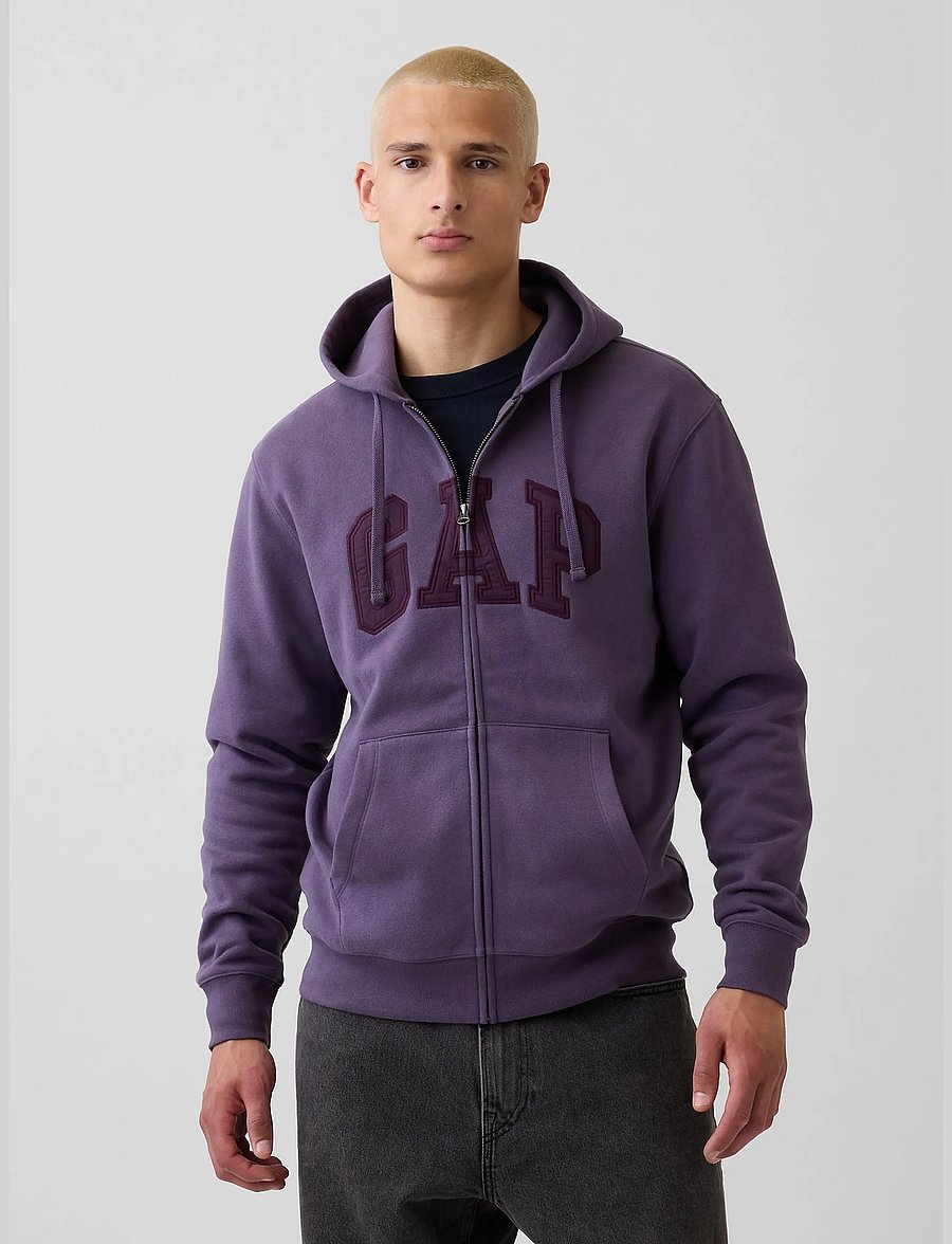 GAP - Adult VintageSoft Arch Logo Zip Hoodie - kapuutsiga pusad - dark violet v2 - 0