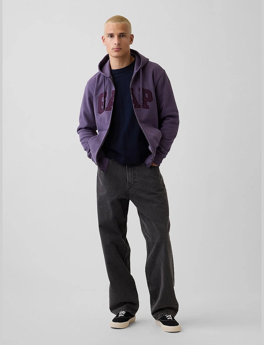 GAP - Adult VintageSoft Arch Logo Zip Hoodie - kapuutsiga pusad - dark violet v2 - 2