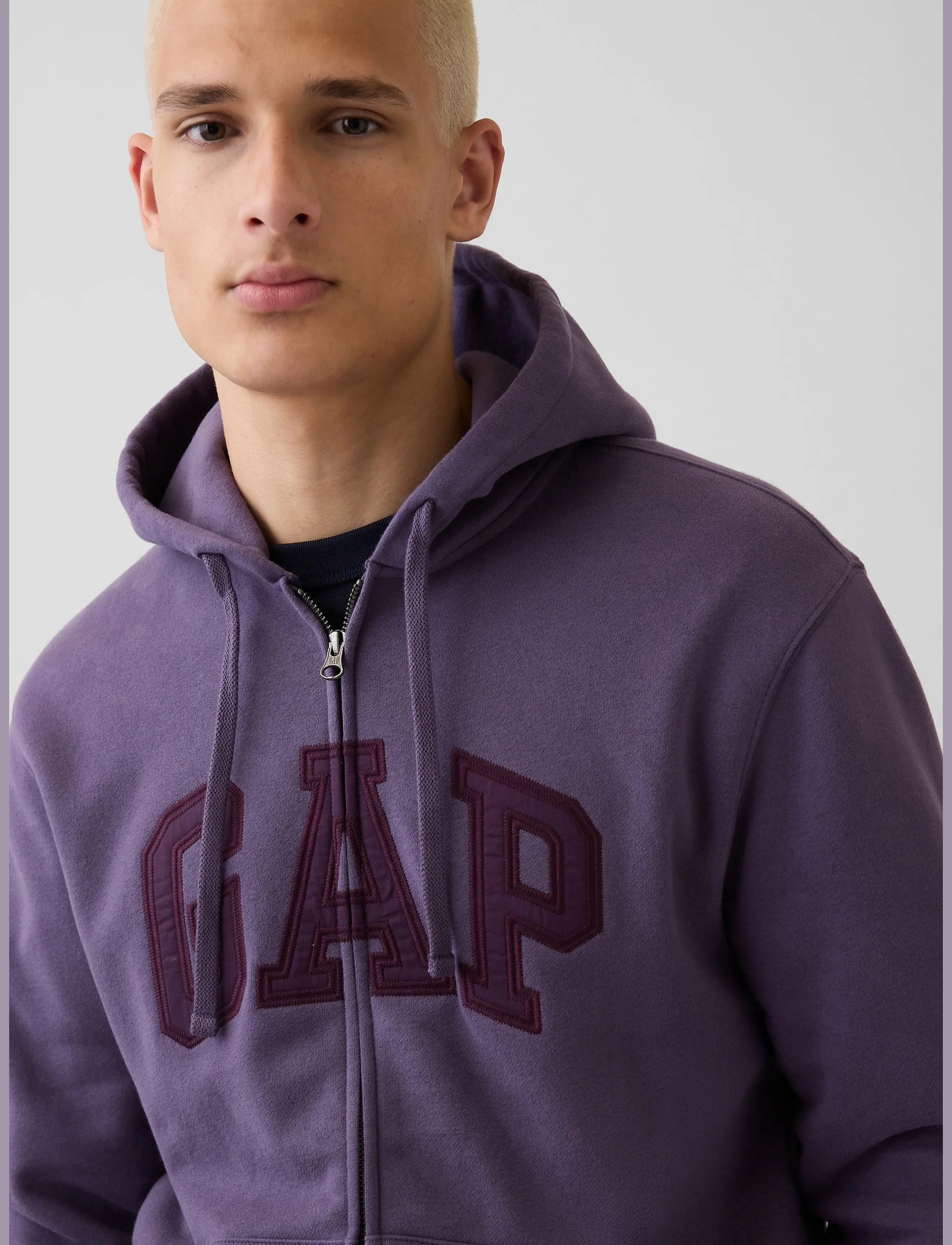 GAP - Adult VintageSoft Arch Logo Zip Hoodie - kapuutsiga pusad - dark violet v2 - 4