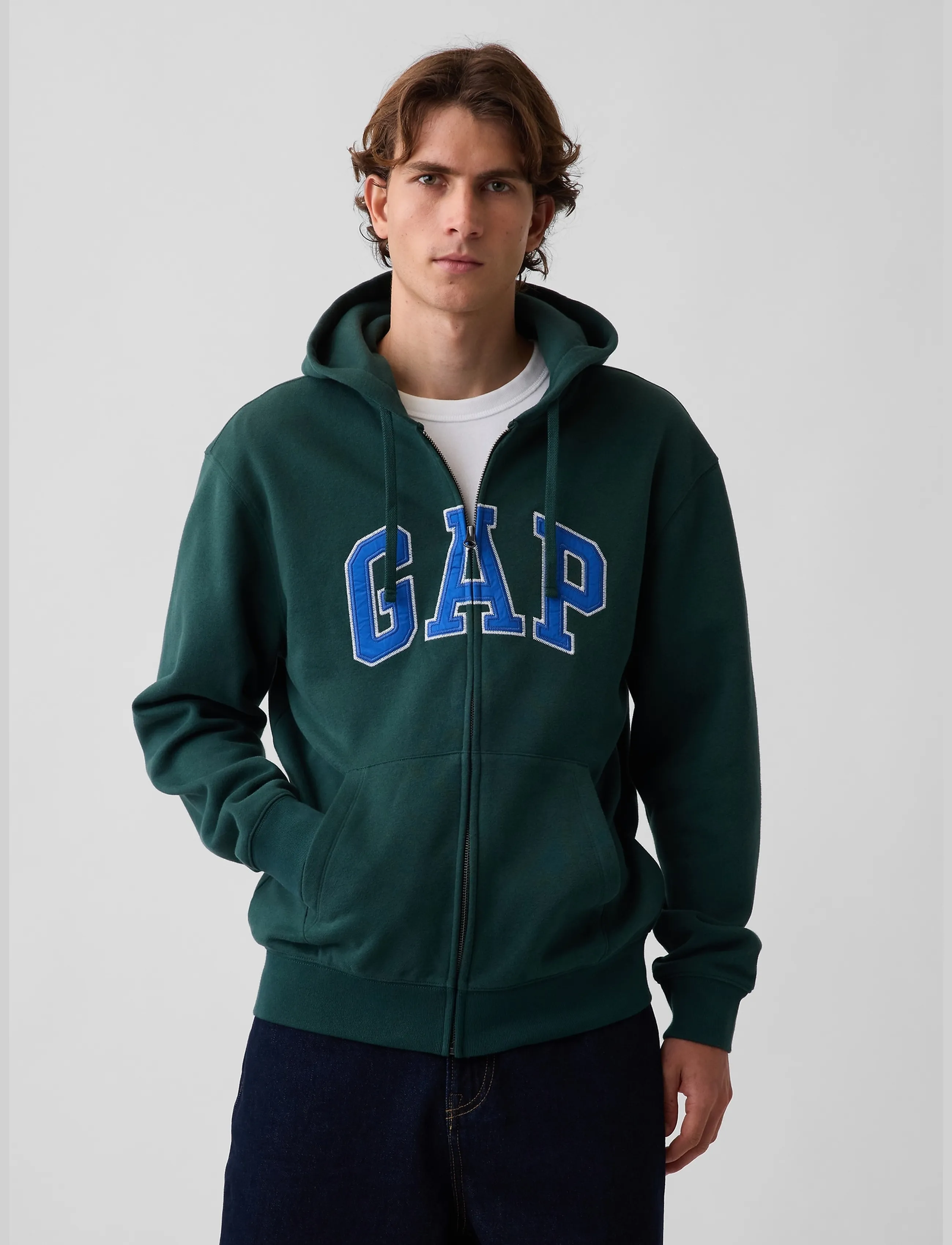 GAP Adult VintageSoft Arch Logo Zip Hoodie - Kapuutsiga pusad - DEEP HUNTER V2 / green