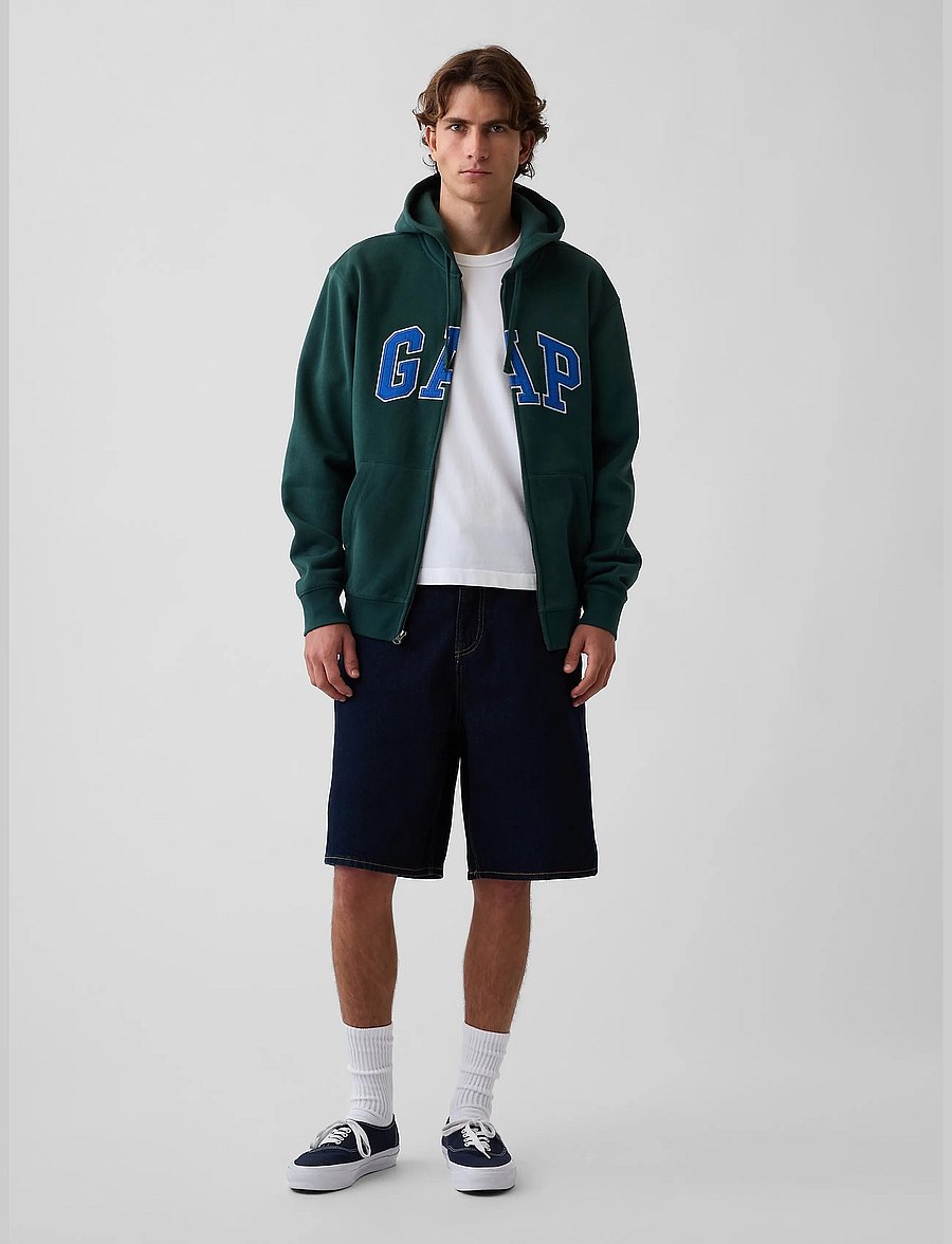GAP - Adult VintageSoft Arch Logo Zip Hoodie - kapuutsiga pusad - deep hunter v2 - 2
