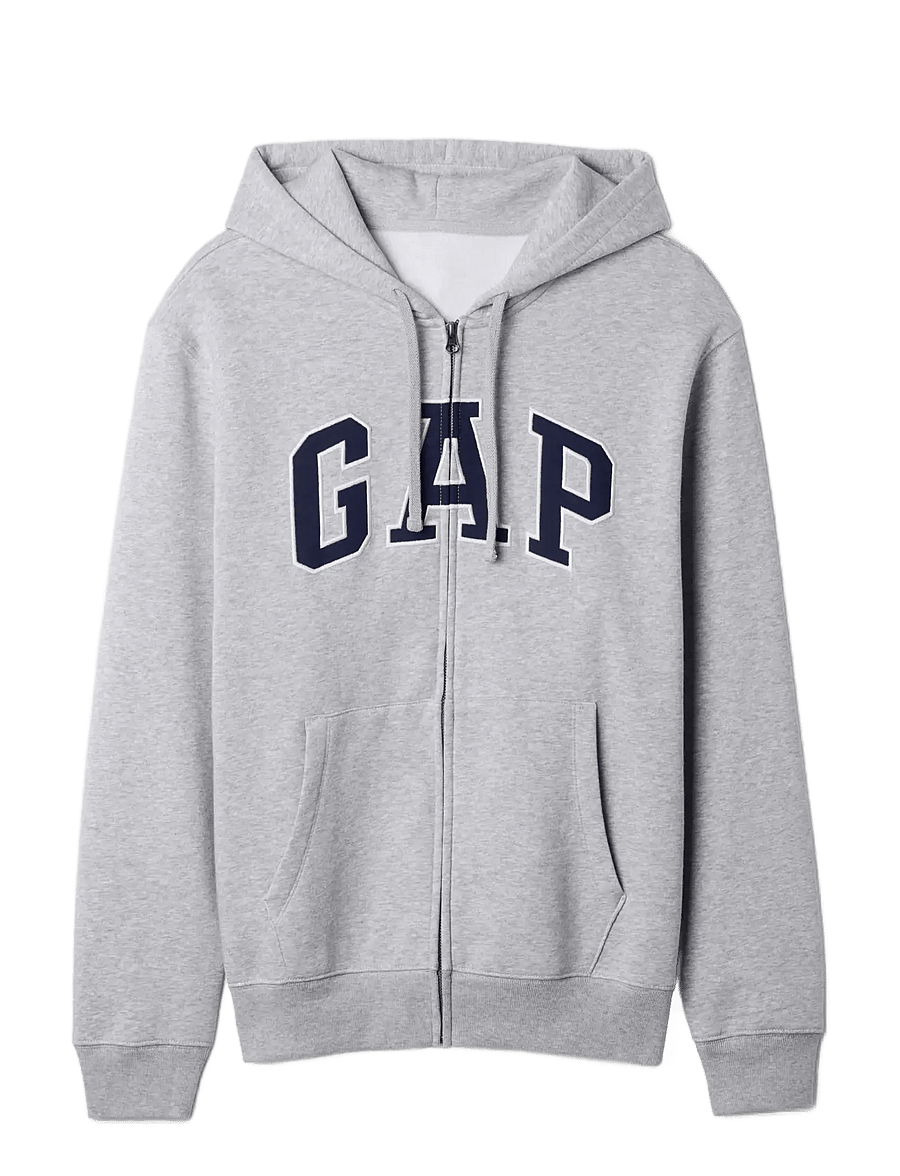 GAP - Adult VintageSoft Arch Logo Zip Hoodie - kapuutsiga pusad - light heather grey v2 - 1