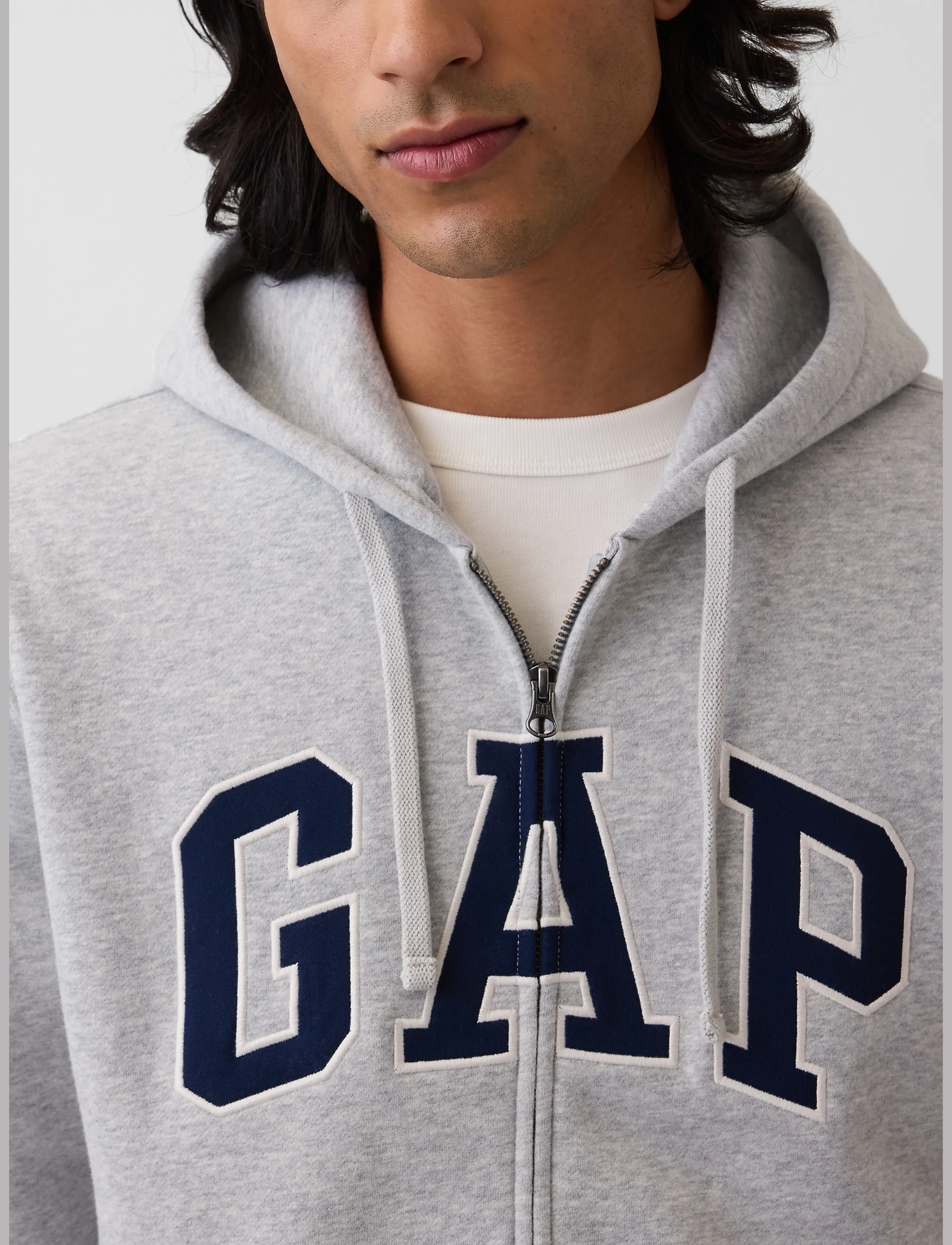 GAP - Adult VintageSoft Arch Logo Zip Hoodie - kapuutsiga pusad - light heather grey v2 - 4