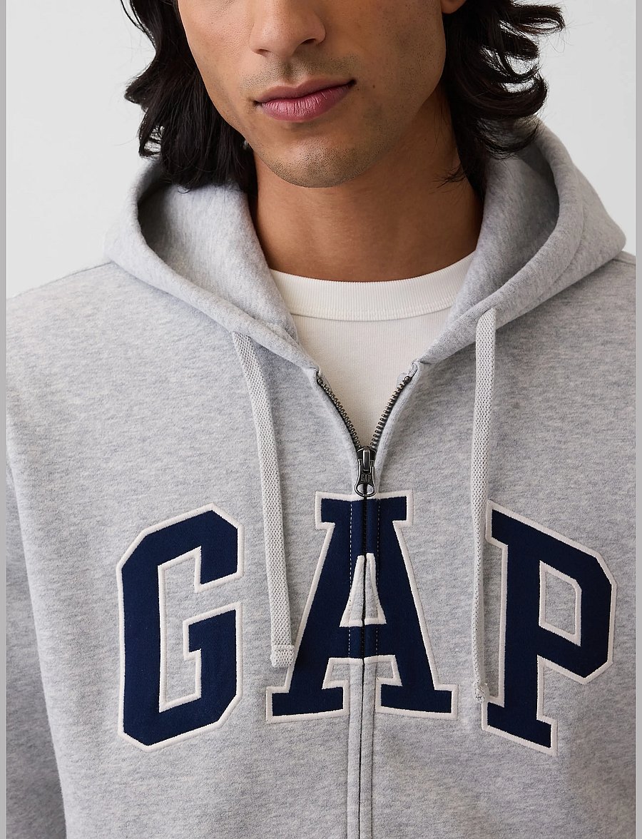 GAP - Adult VintageSoft Arch Logo Zip Hoodie - kapuutsiga pusad - light heather grey v2 - 4