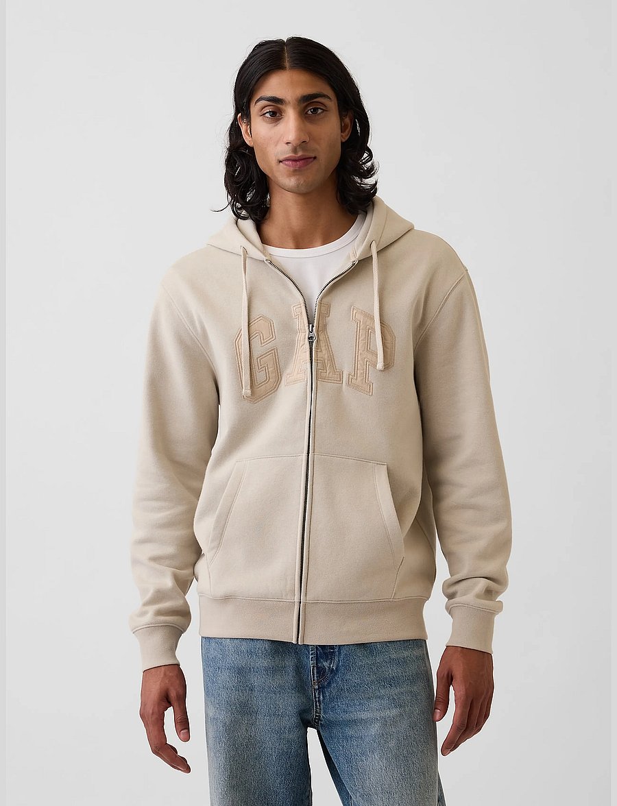 GAP - Adult VintageSoft Arch Logo Zip Hoodie - kapuutsiga pusad - moonstone - 0
