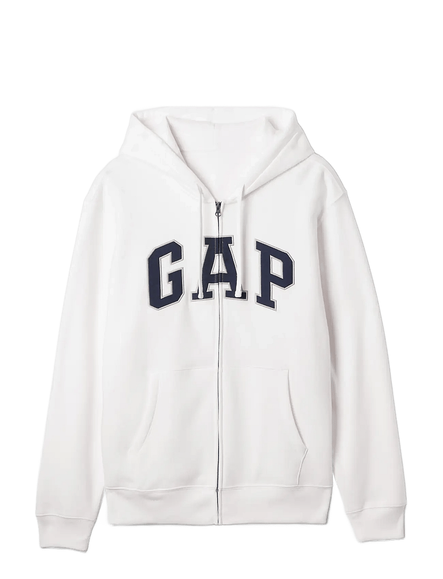 GAP - Adult VintageSoft Arch Logo Zip Hoodie - new off white v2 - 1