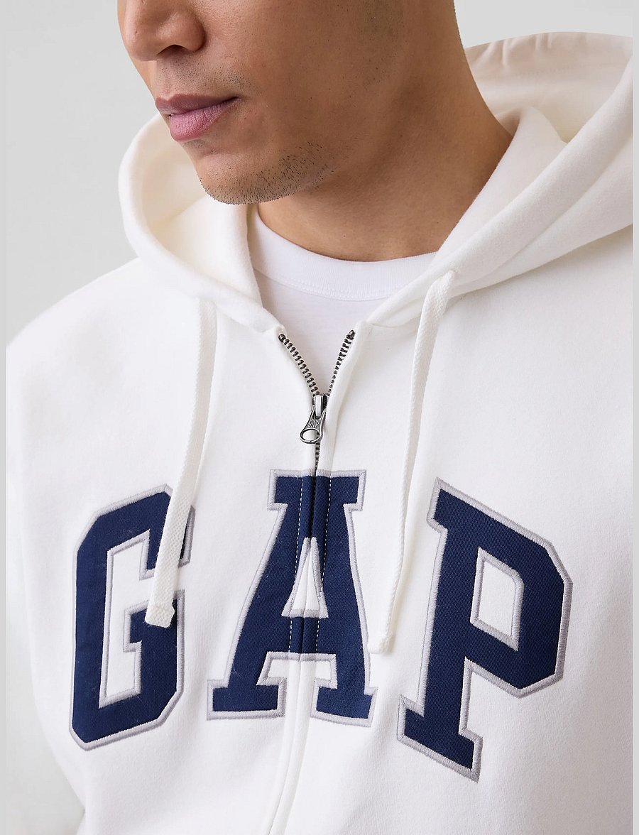 GAP - Adult VintageSoft Arch Logo Zip Hoodie - new off white v2 - 4