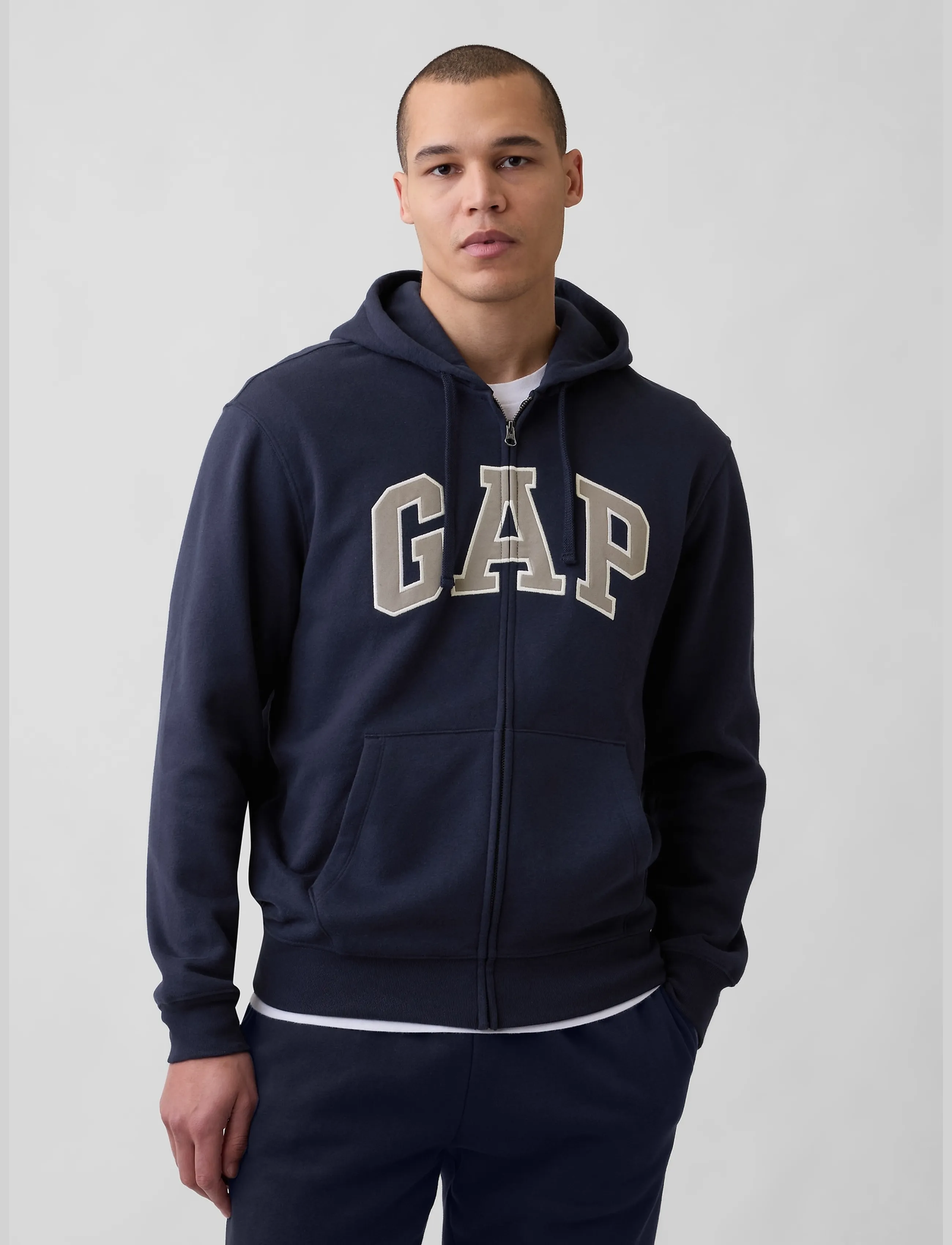 GAP Adult VintageSoft Arch Logo Zip Hoodie - Uus - TAPESTRY NAVY V2 / navy