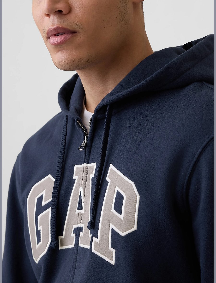 GAP - Adult VintageSoft Arch Logo Zip Hoodie - tapestry navy v2 - 4