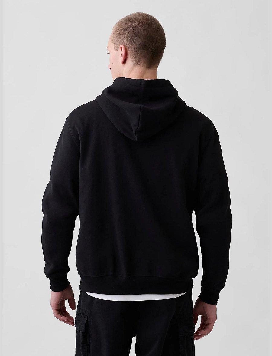 GAP - Adult VintageSoft Arch Logo Zip Hoodie - true black v2 - 3