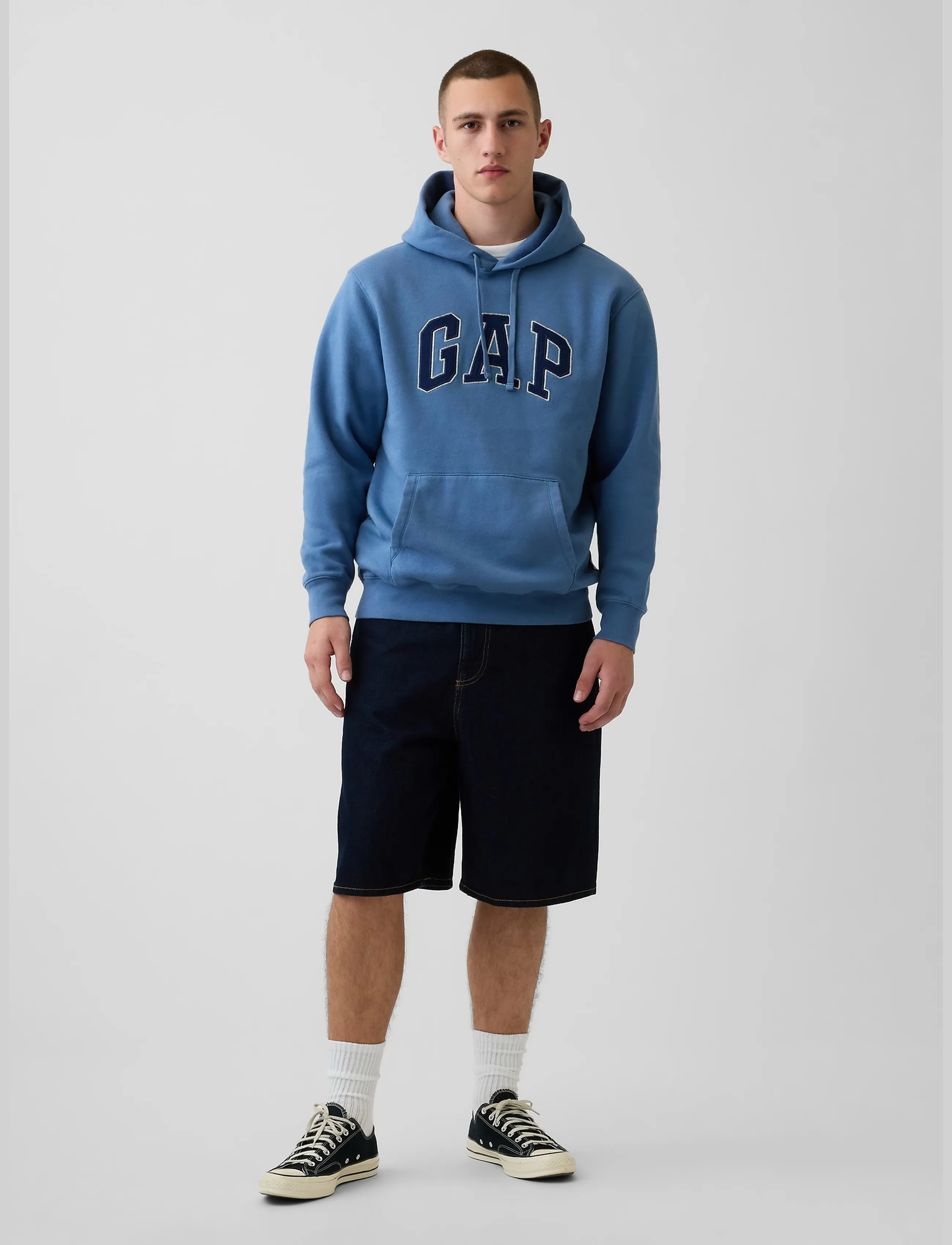 GAP - Adult VintageSoft Arch Logo Hoodie - hoodies - bainbridge blue 117 v2 - 2