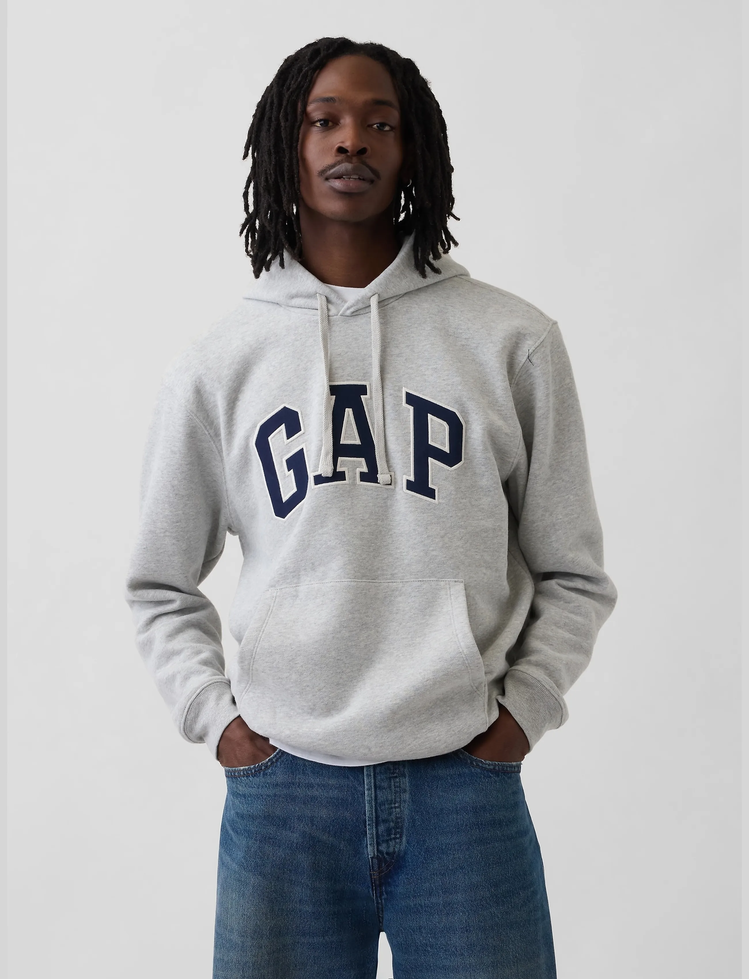 GAP Adult VintageSoft Arch Logo Hoodie - GAP - LIGHT HEATHER GREY V2 / grey