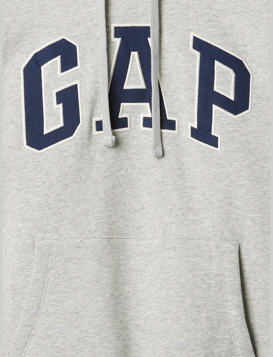 GAP - Adult VintageSoft Arch Logo Hoodie - light heather grey v2 - 4
