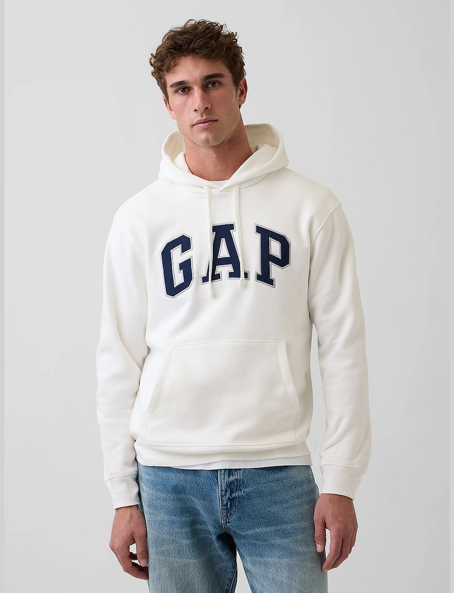 GAP - Adult VintageSoft Arch Logo Hoodie - new off white v2 - 0
