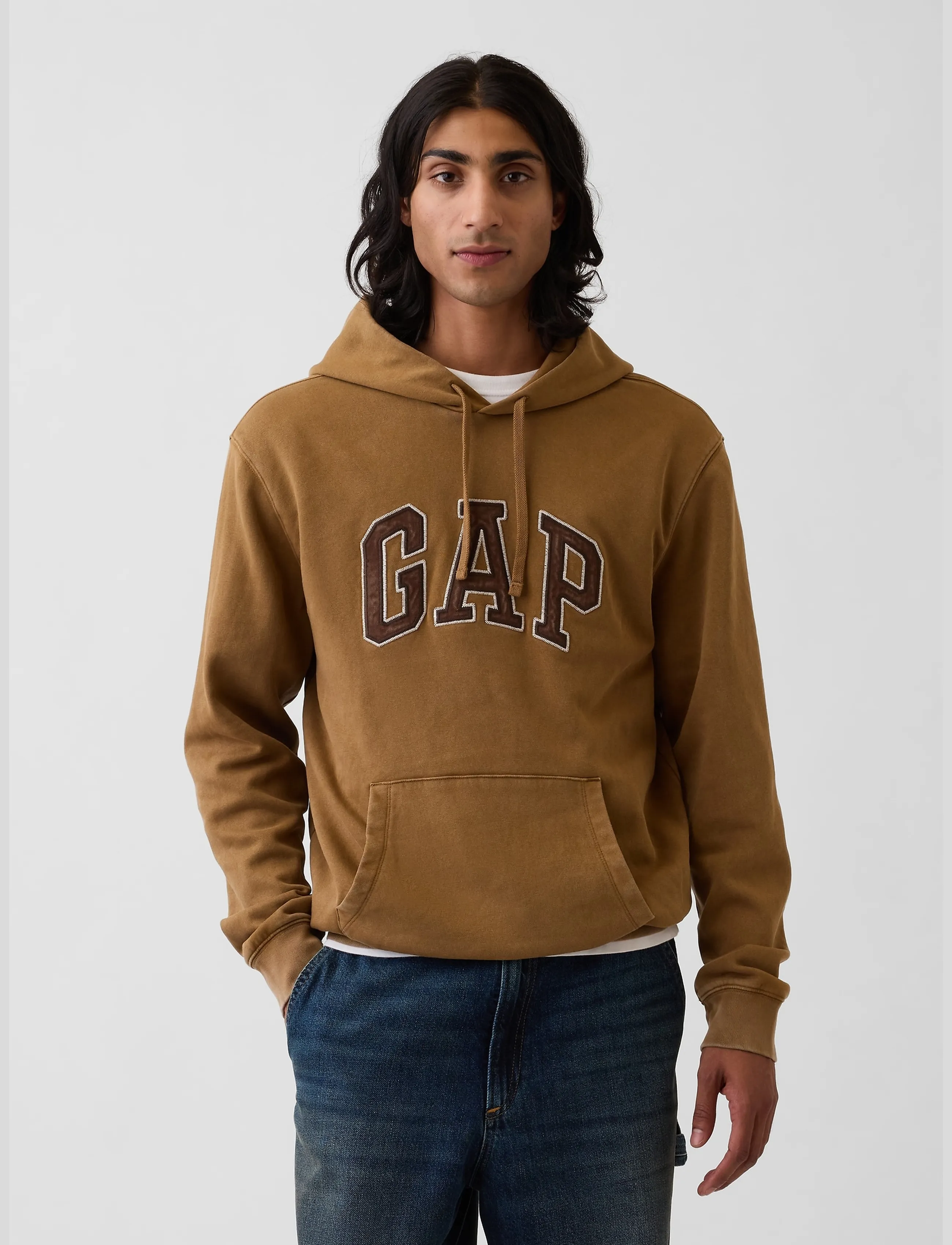 GAP Adult VintageSoft Arch Logo Hoodie - Tøj - PALOMINO BROWN V2 / brown