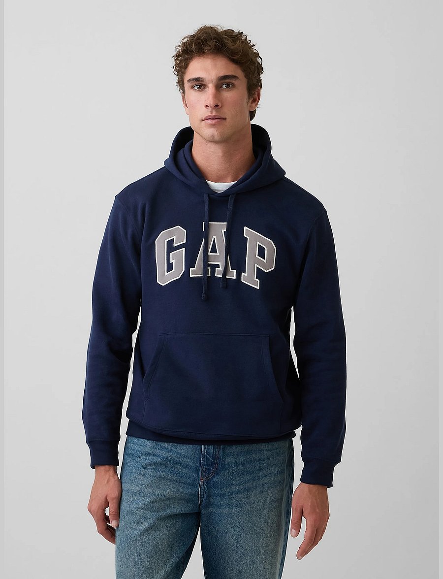 GAP - Adult VintageSoft Arch Logo Hoodie - tapestry navy v2 - 0
