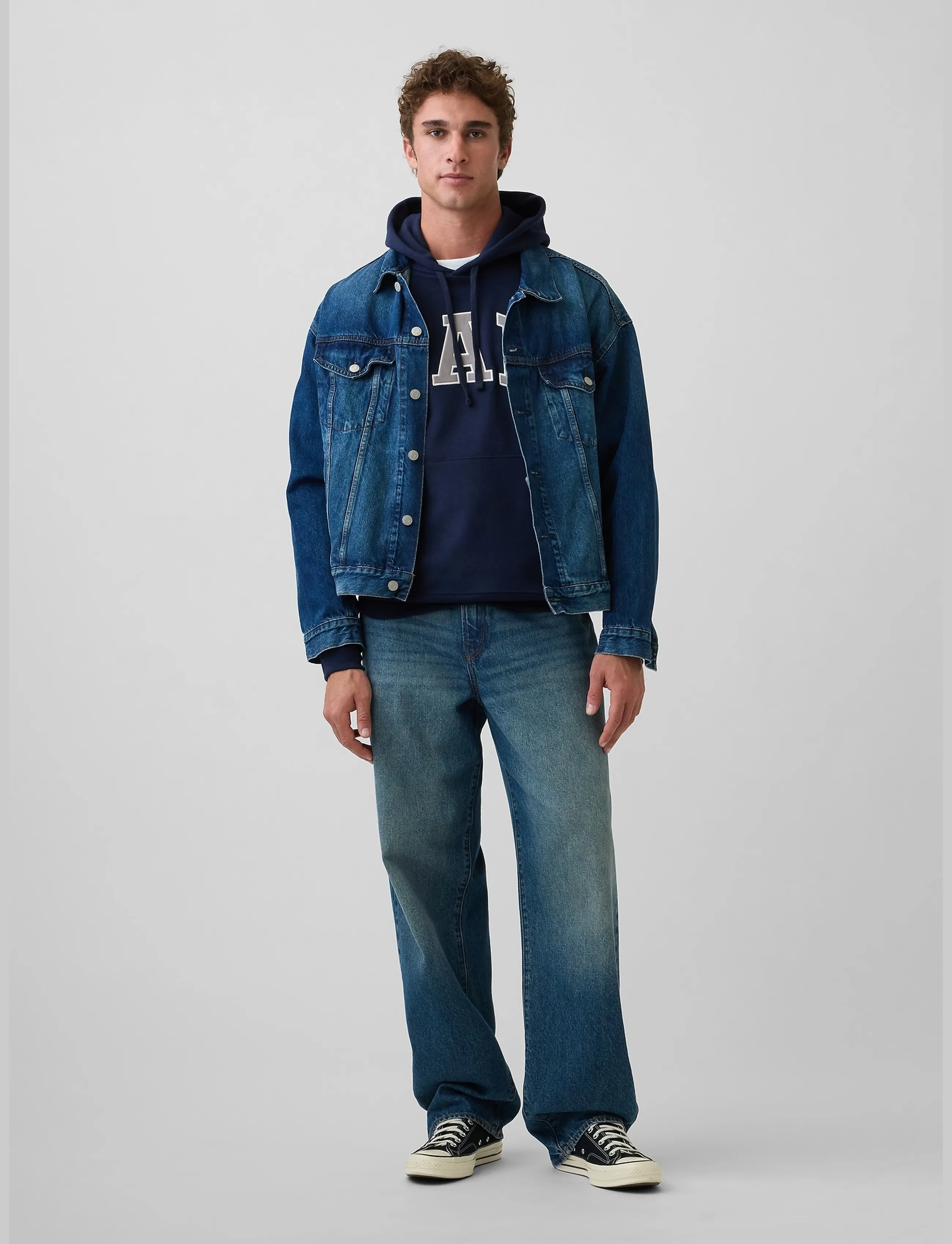 GAP - Adult VintageSoft Arch Logo Hoodie - tapestry navy v2 - 2