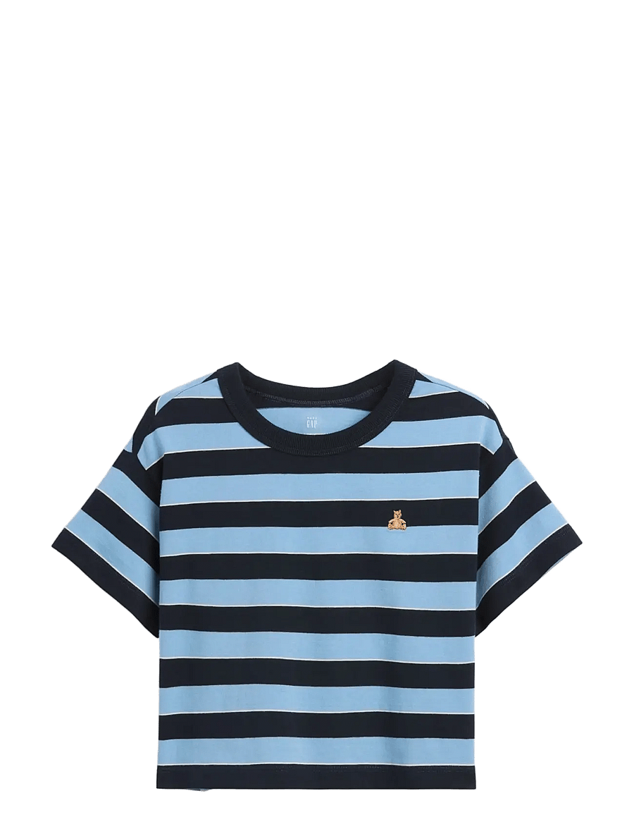 GAP - Baby & Toddler Oversized T-Shirt - kurzärmelige - blue suede stripe - 0