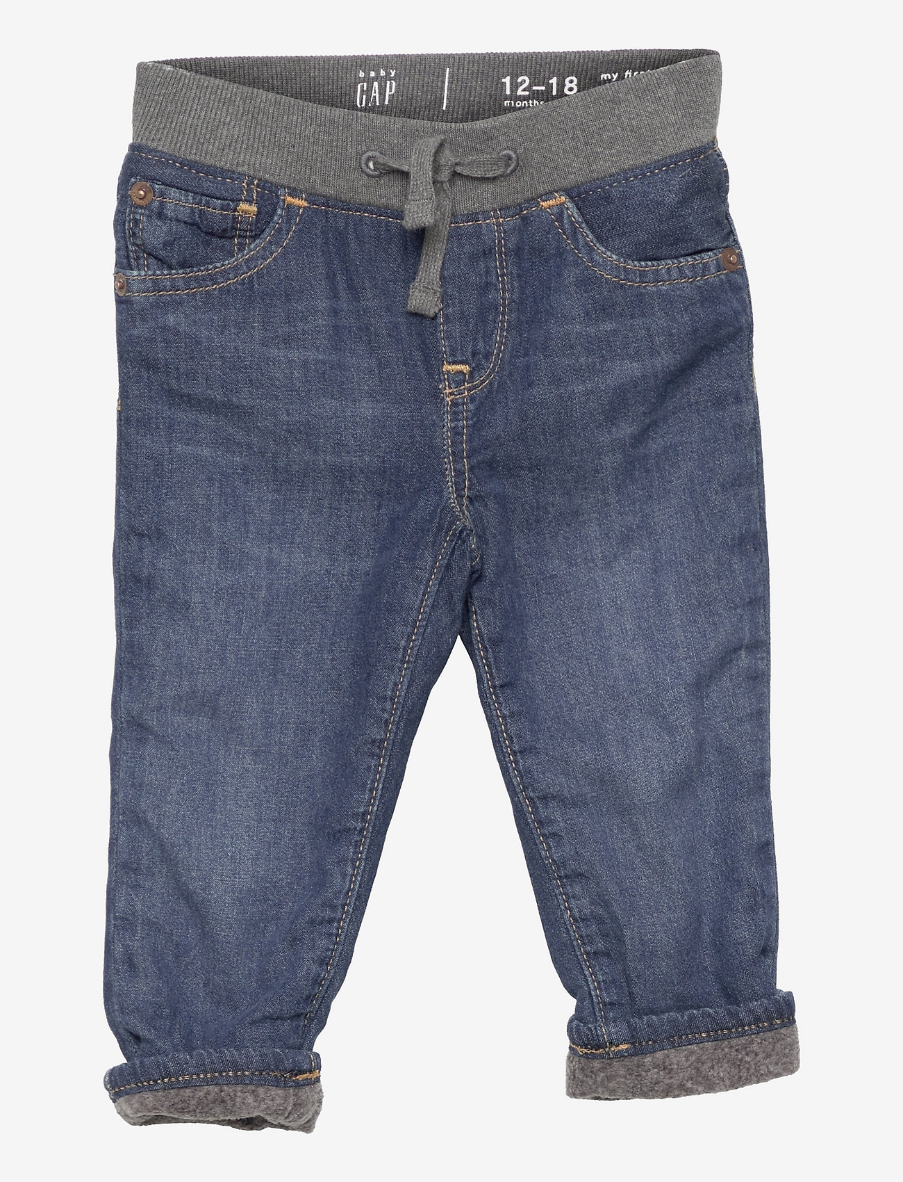 GAP - Baby Lined Pull-On Jeans - medium wash - 0