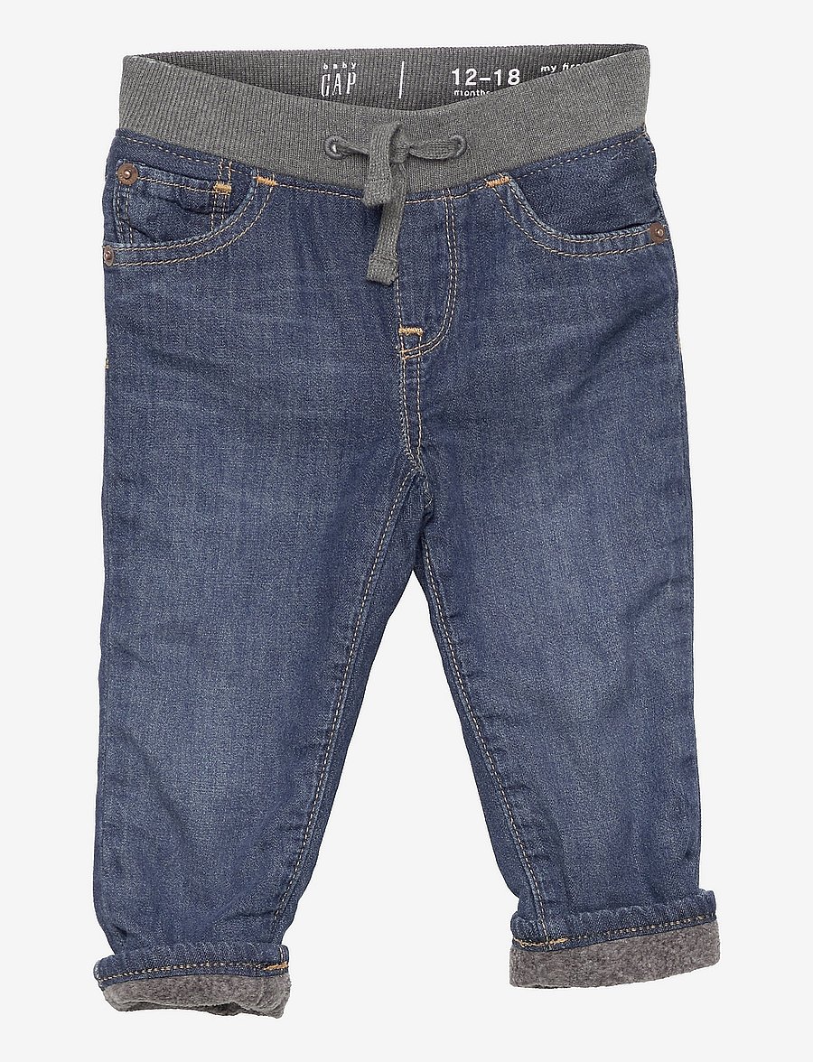 GAP - Baby Lined Pull-On Jeans - medium wash - 0