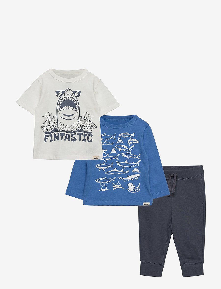 GAP - Toddler 100% Organic Cotton Mix and Match Graphic 3-Piece - blue electra - 0