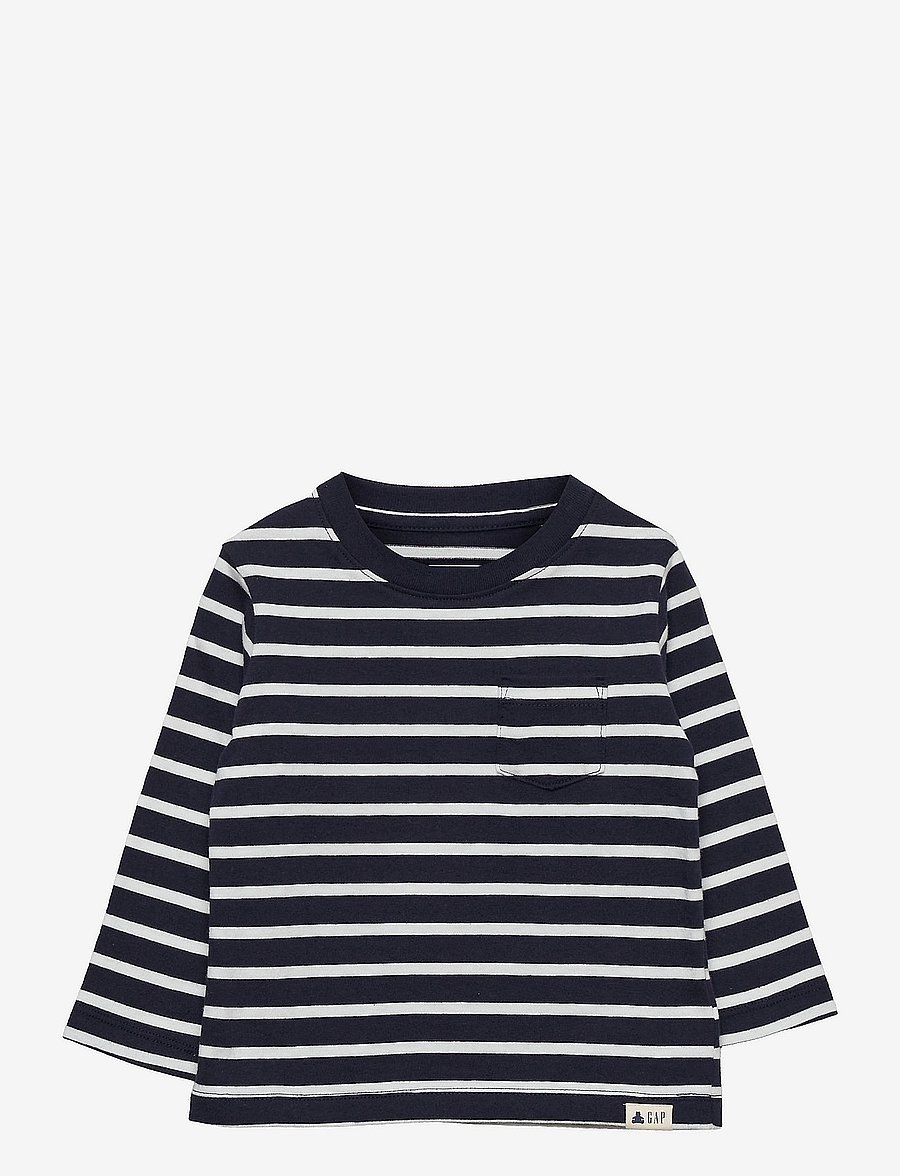 GAP - Toddler 100% Organic Cotton Mix and Match Stripe T-Shirt - bold navy stripe - 0