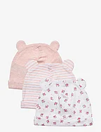 Baby 100% Organic Cotton First Favorite Beanie (3-Pack) - LIGHT PINK FLORAL