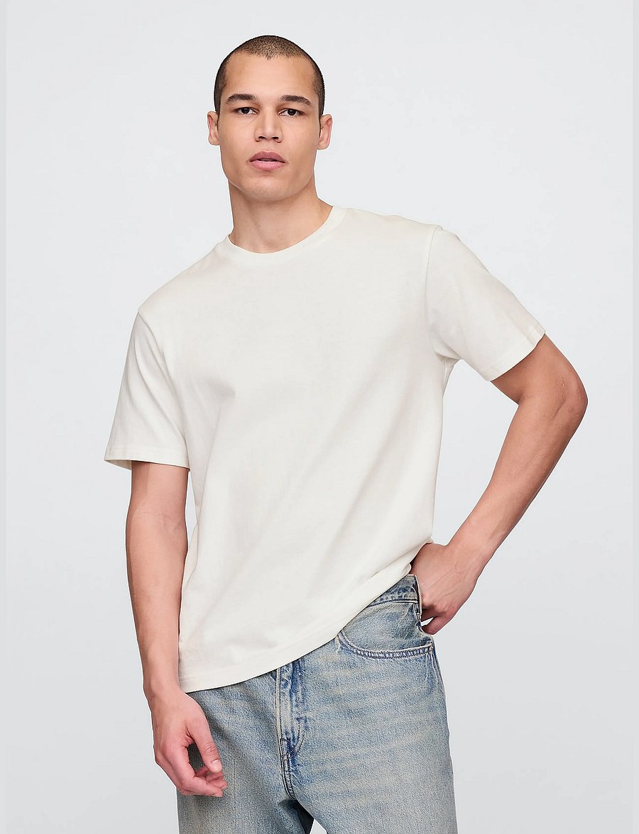 GAP - Adult Heavyweight Relaxed T-Shirt from the GAP collection - short-sleeved t-shirts - new off white - 0