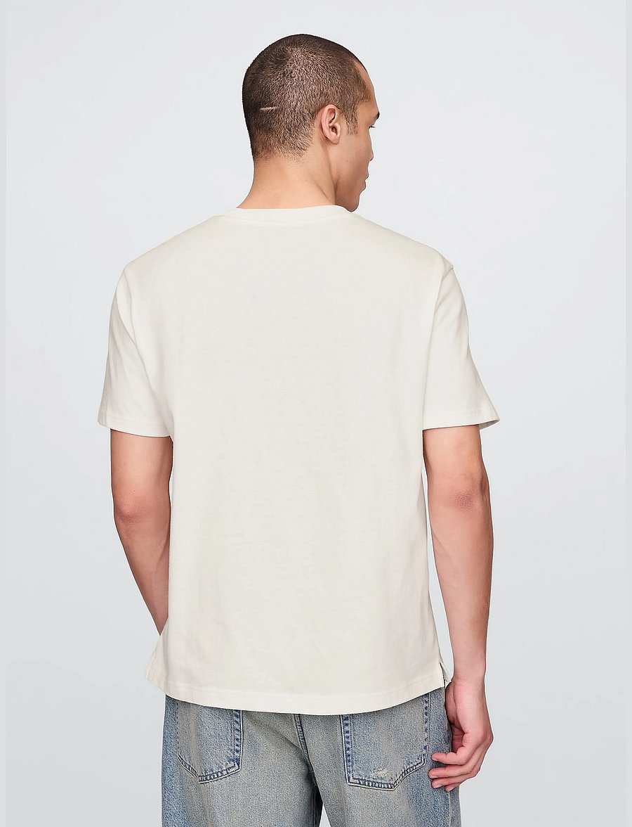 GAP - Adult Heavyweight Relaxed T-Shirt from the GAP collection - short-sleeved t-shirts - new off white - 3