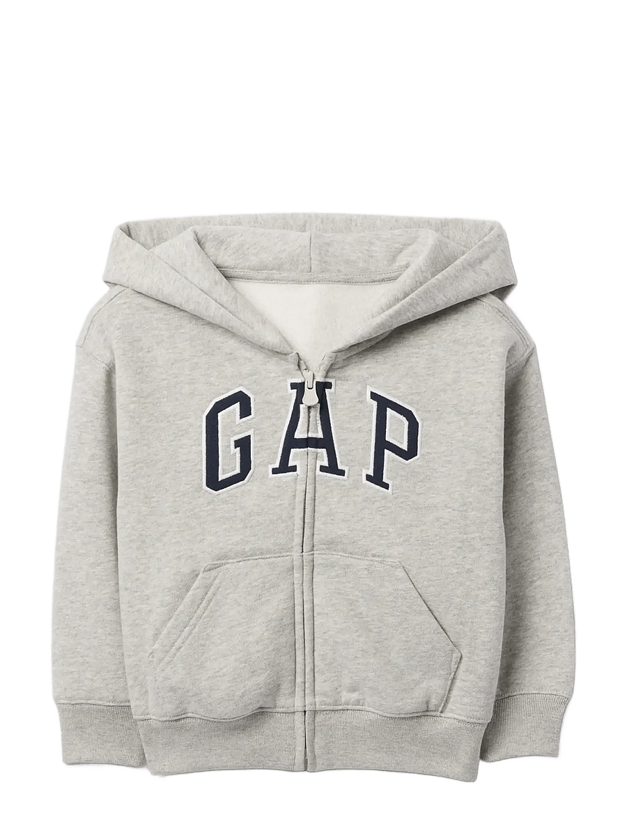 GAP - Baby & Toddler VintageSoft Logo Zip Hoodie - light heather grey - 0