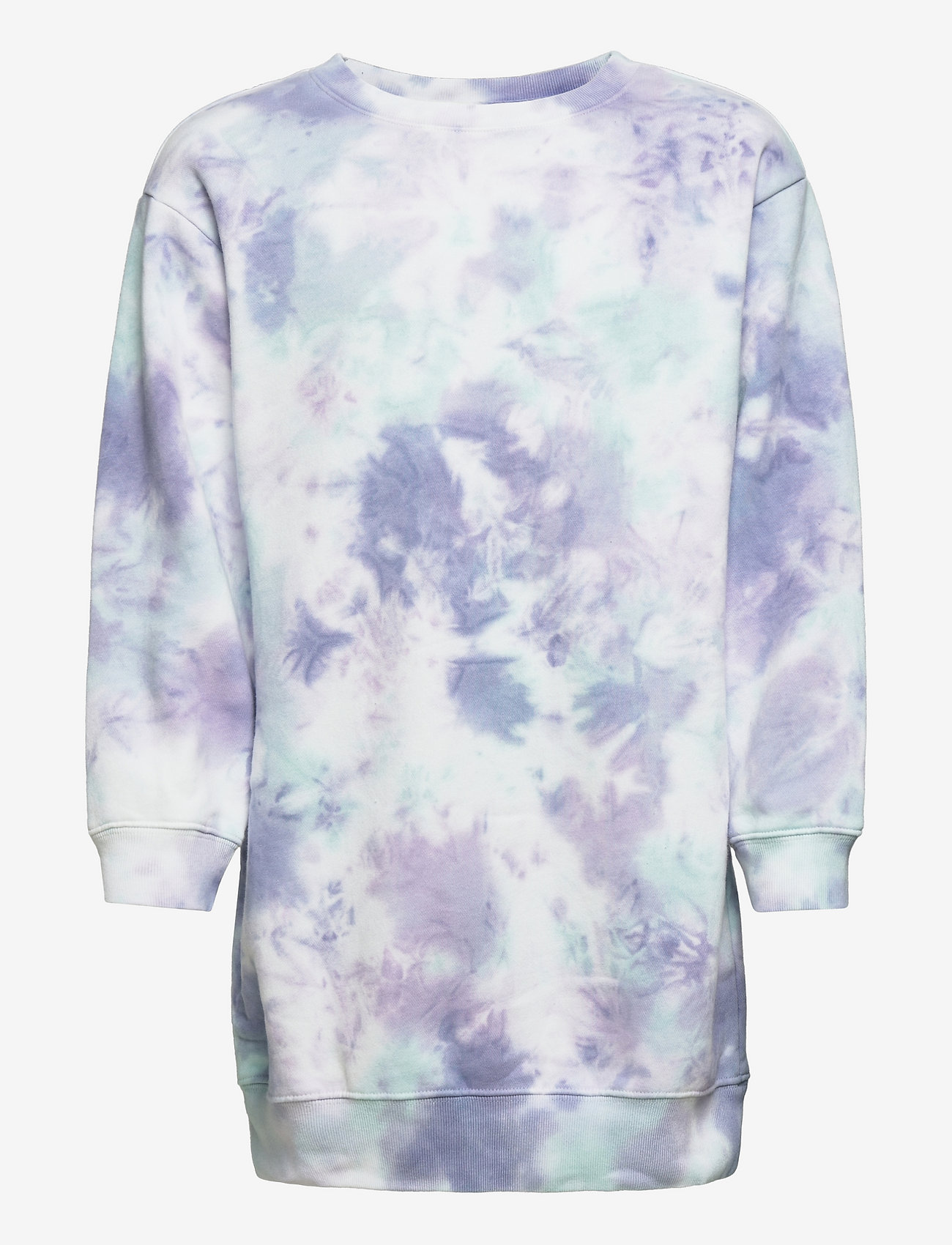 Kids Tie-Dye Crewneck Sweatshirt Dress - PURPLE TIE DYE