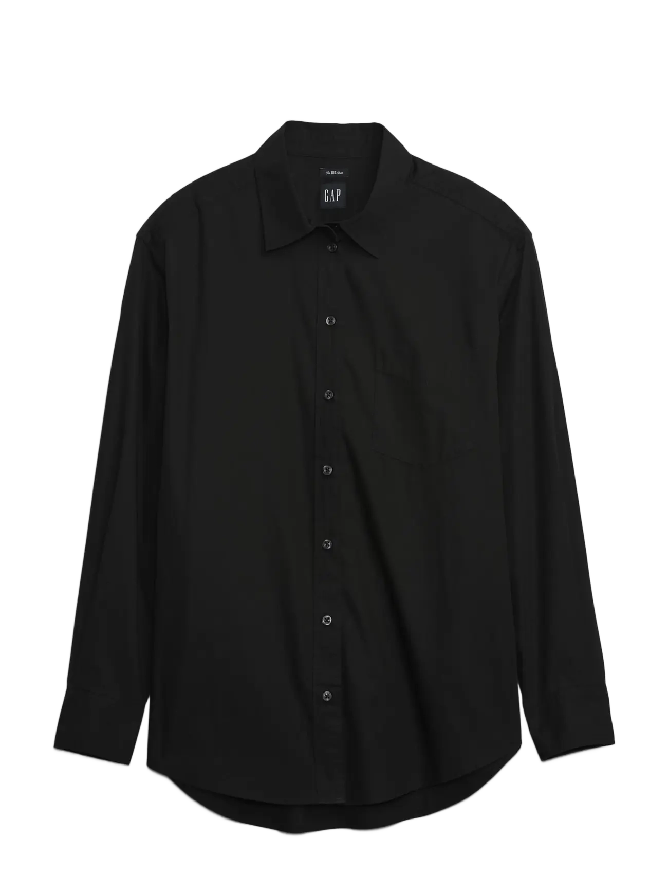 GAP Organic Cotton Poplin Big Shirt - Kläder - BLACK 4 / black