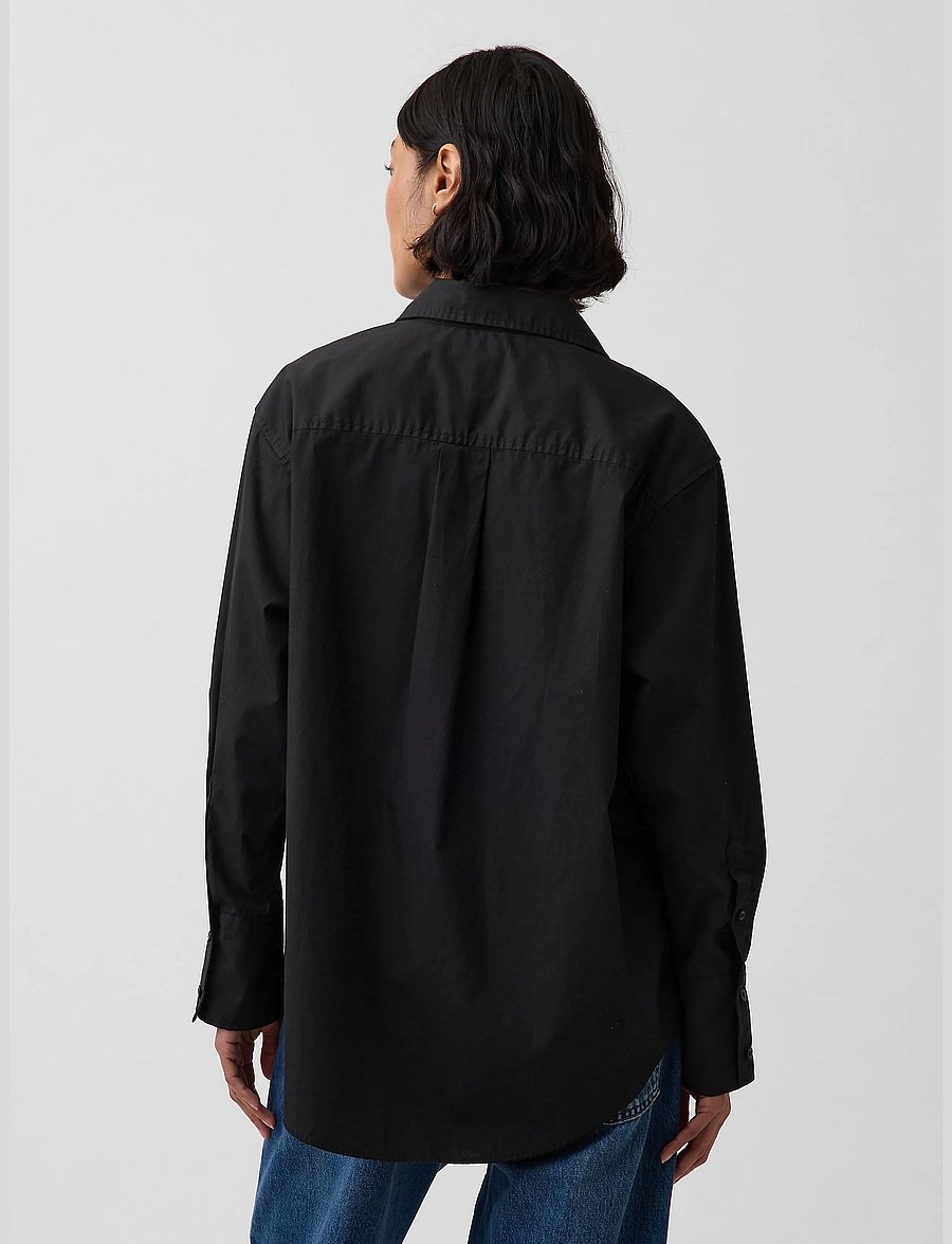 GAP - Organic Cotton Poplin Big Shirt - långärmade skjortor - black 4 - 2