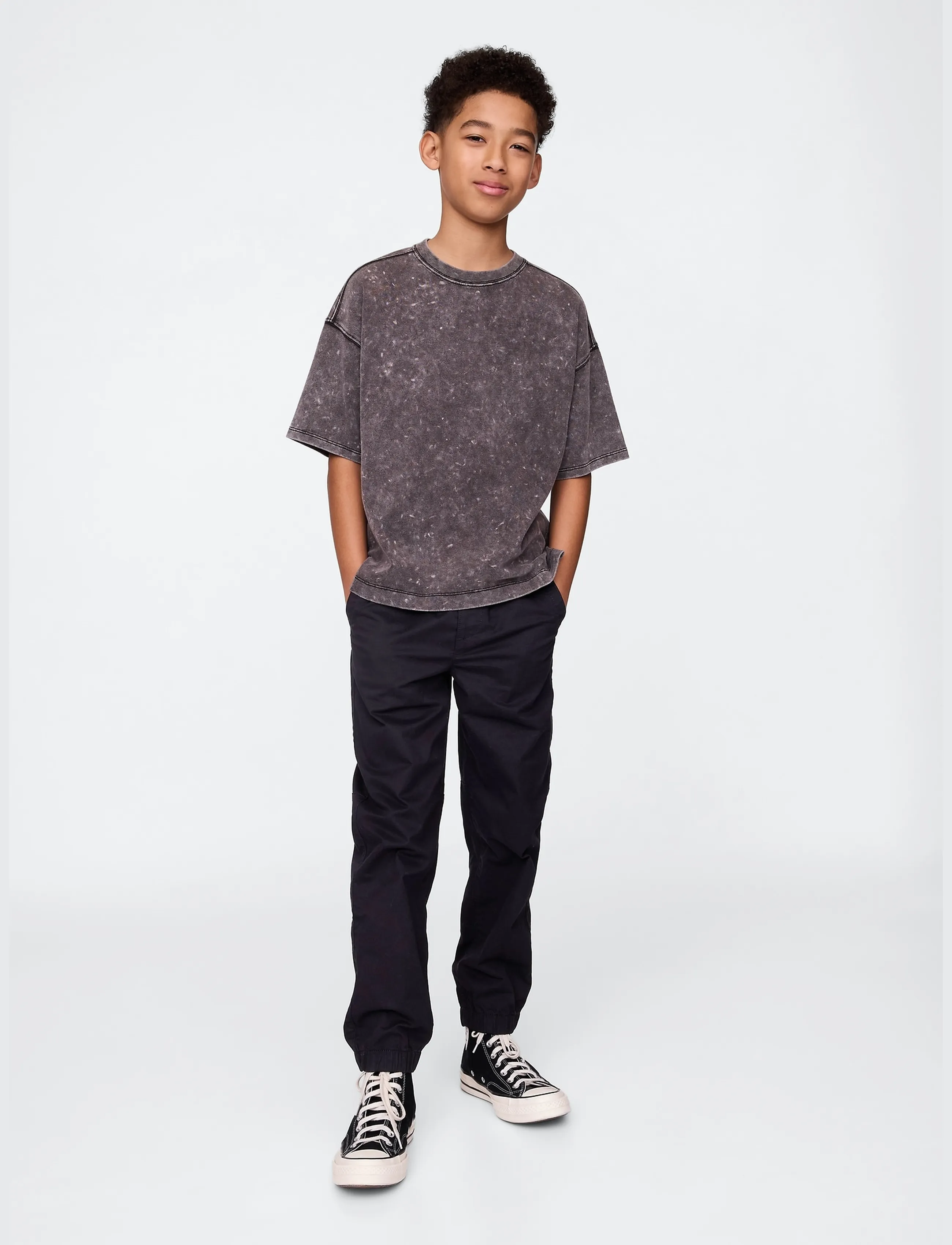 GAP - Kids Uniform Relaxed Joggers from the GAP collection - sweatpants - true black v2 - 0