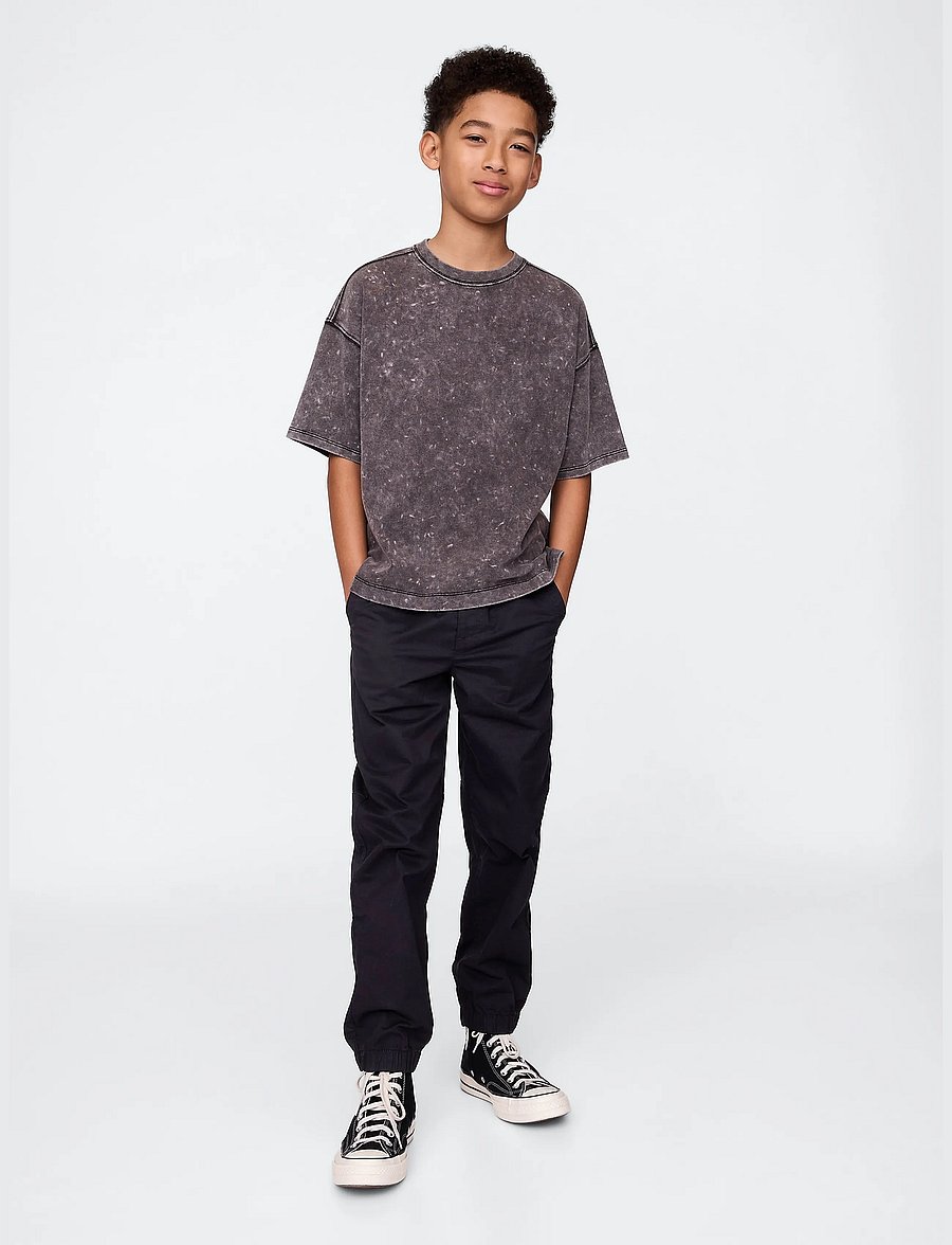 GAP - Kids Uniform Relaxed Joggers from the GAP collection - sweatpants - true black v2 - 0