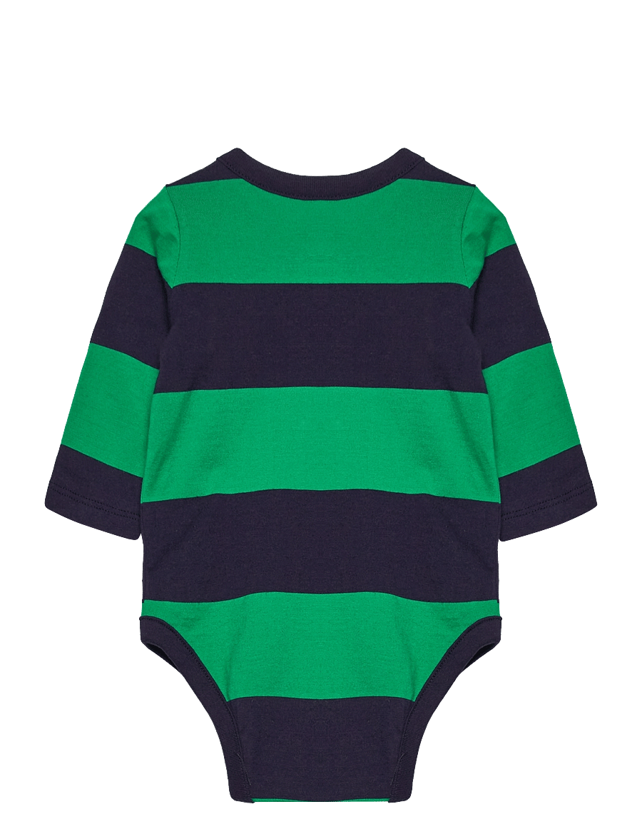 GAP - Baby 100% Organic Cotton Mix and Match Stripe Print Bodysuit - navy green stripe - 1