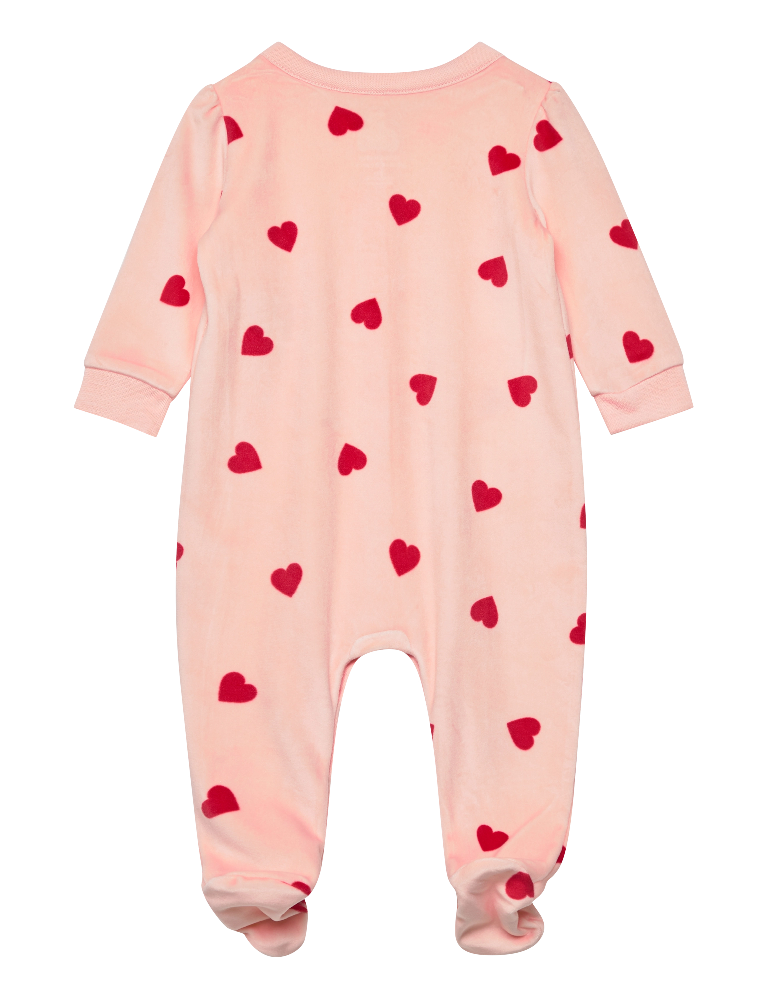 GAP - Baby Velour Print Footed One-Piece - pink cameo - 1