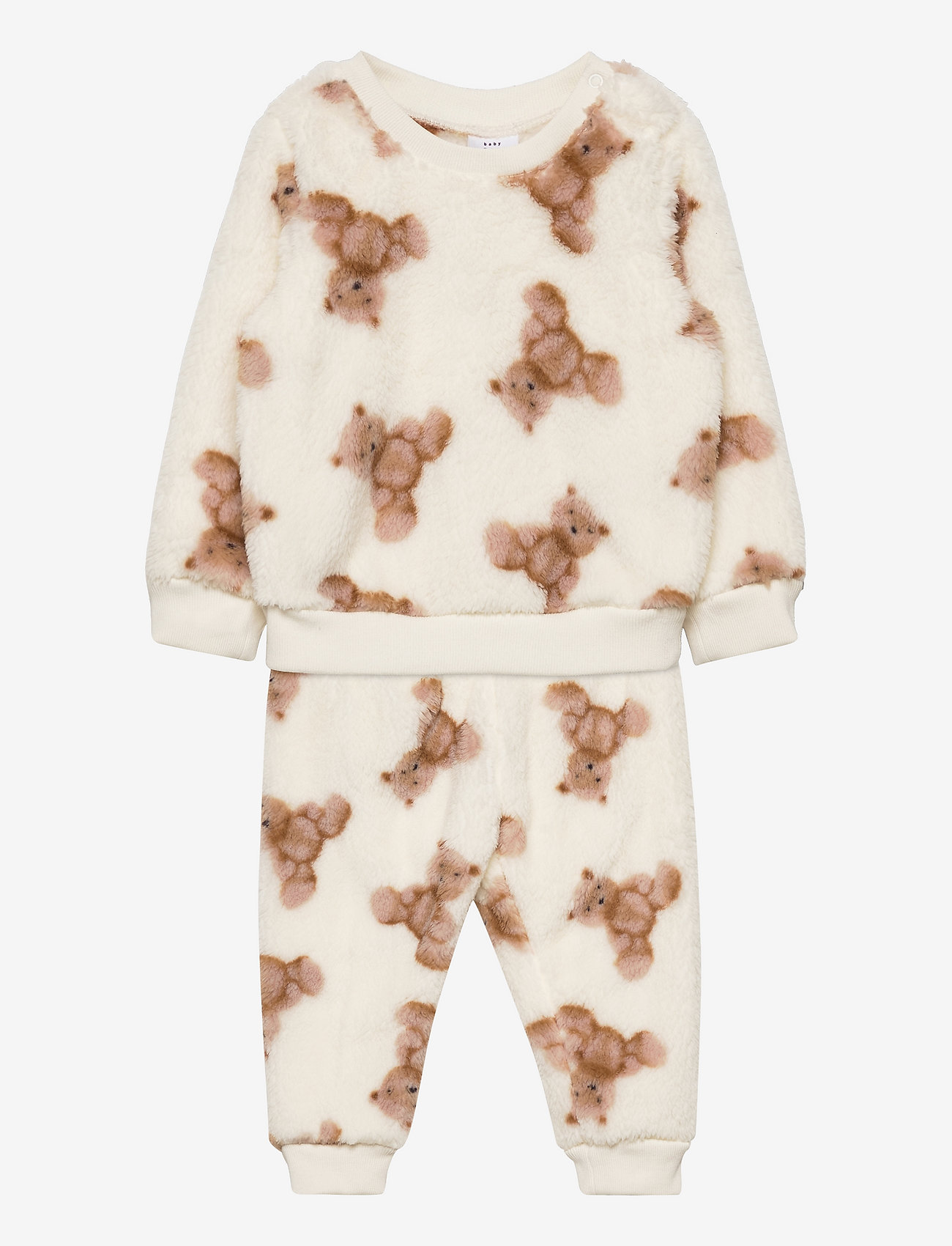 GAP - Baby Sherpa Brannan Bear Print Outfit Set - ivory frost - 0