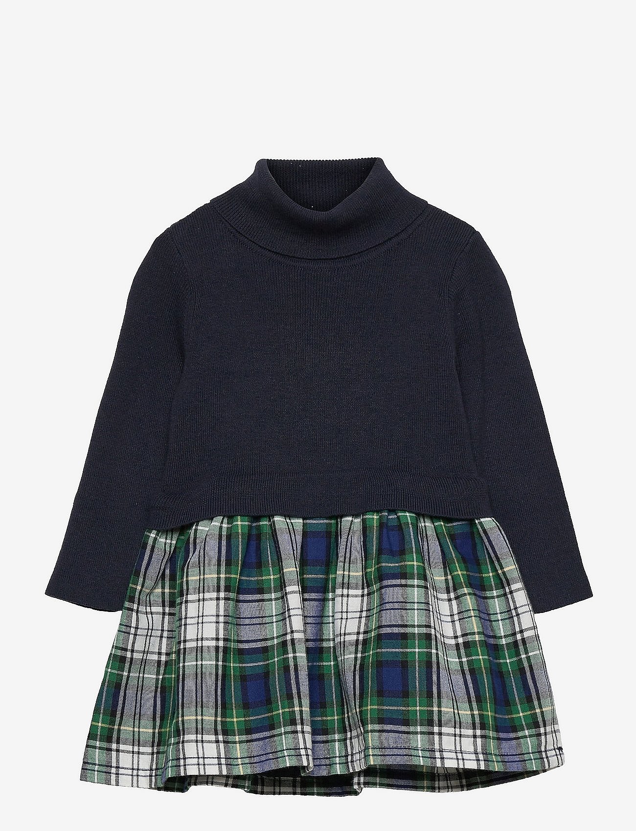 Toddler Turtleneck Sweater Mix-Media Dress - CLASSIC