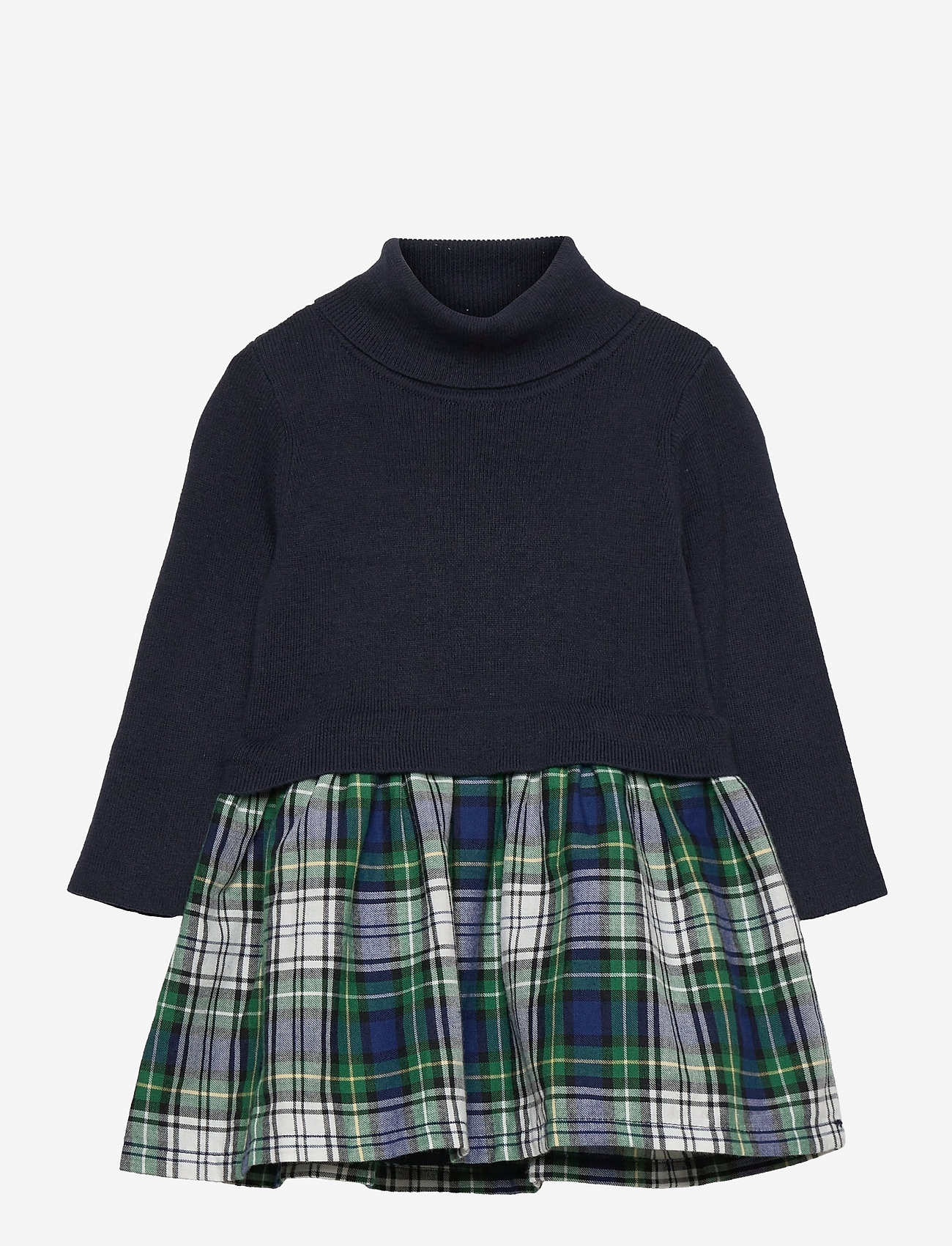GAP - Toddler Turtleneck Sweater Mix-Media Dress - classic navy - 0