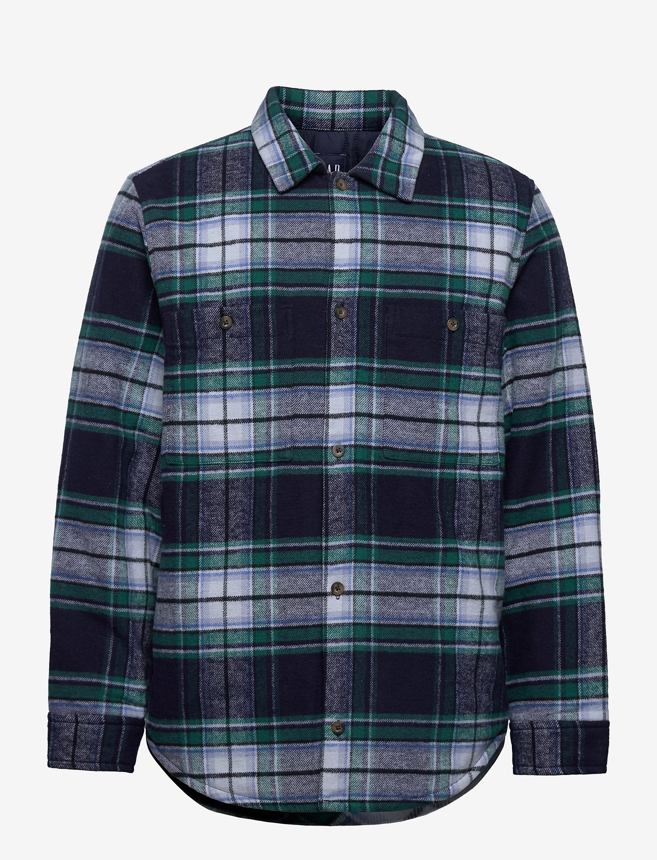 GAP - Plaid Quilted Shirt Jacket - navy plaid - 0
