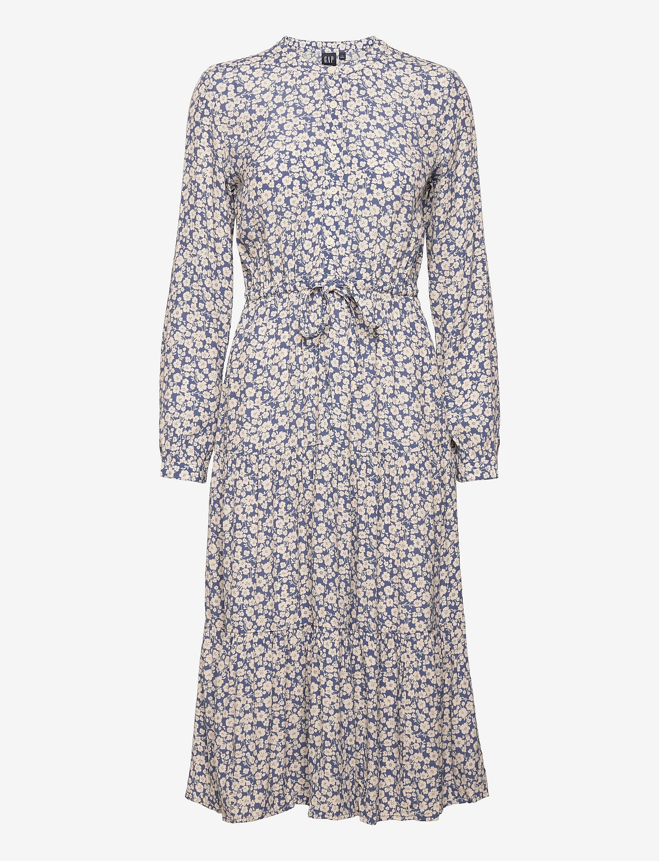 GAP - LENZING ECOVERO Tiered Midi Dress - blue floral - 0